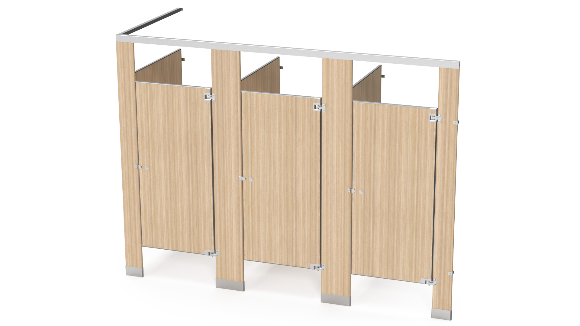3D Toilet Partitions Wood Veneer Laminate model