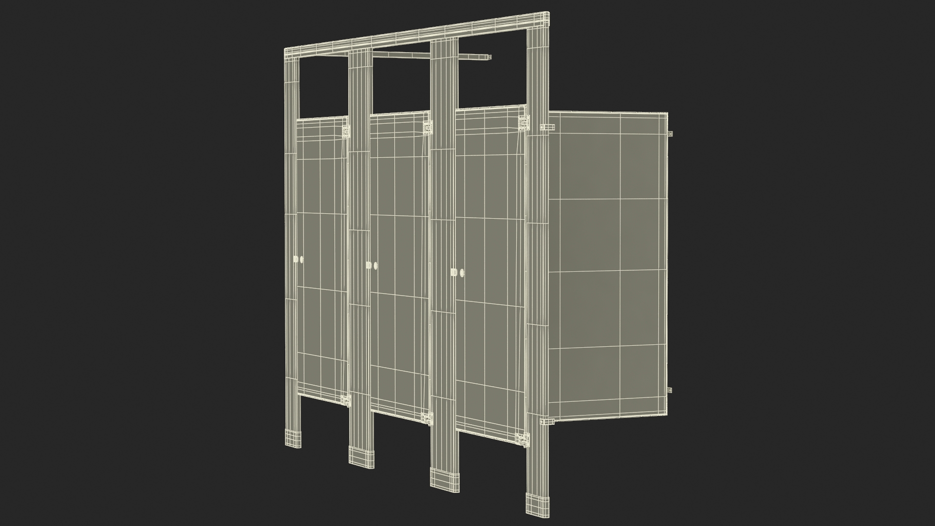 3D Toilet Partitions Wood Veneer Laminate model