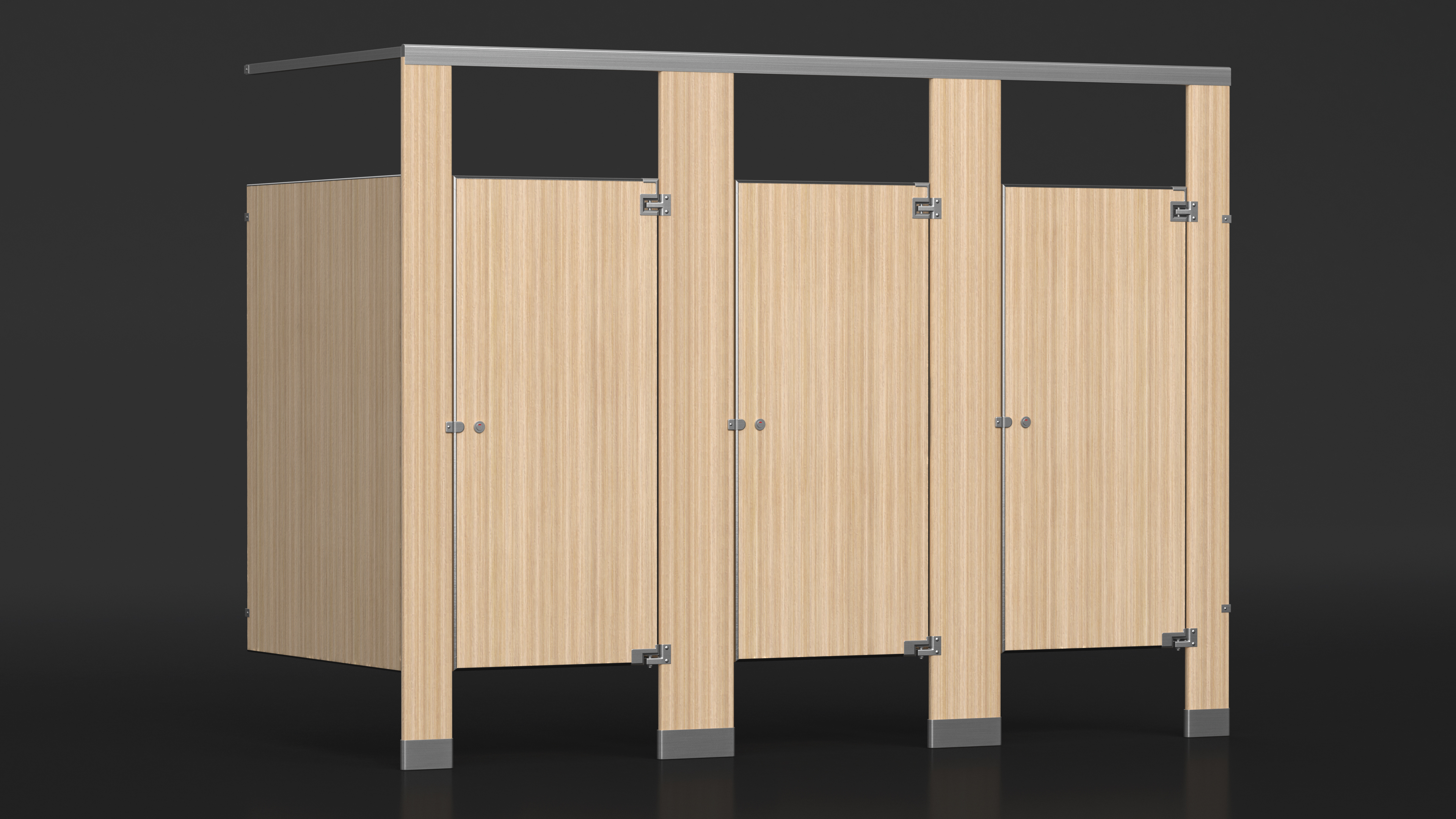 3D Toilet Partitions Wood Veneer Laminate model