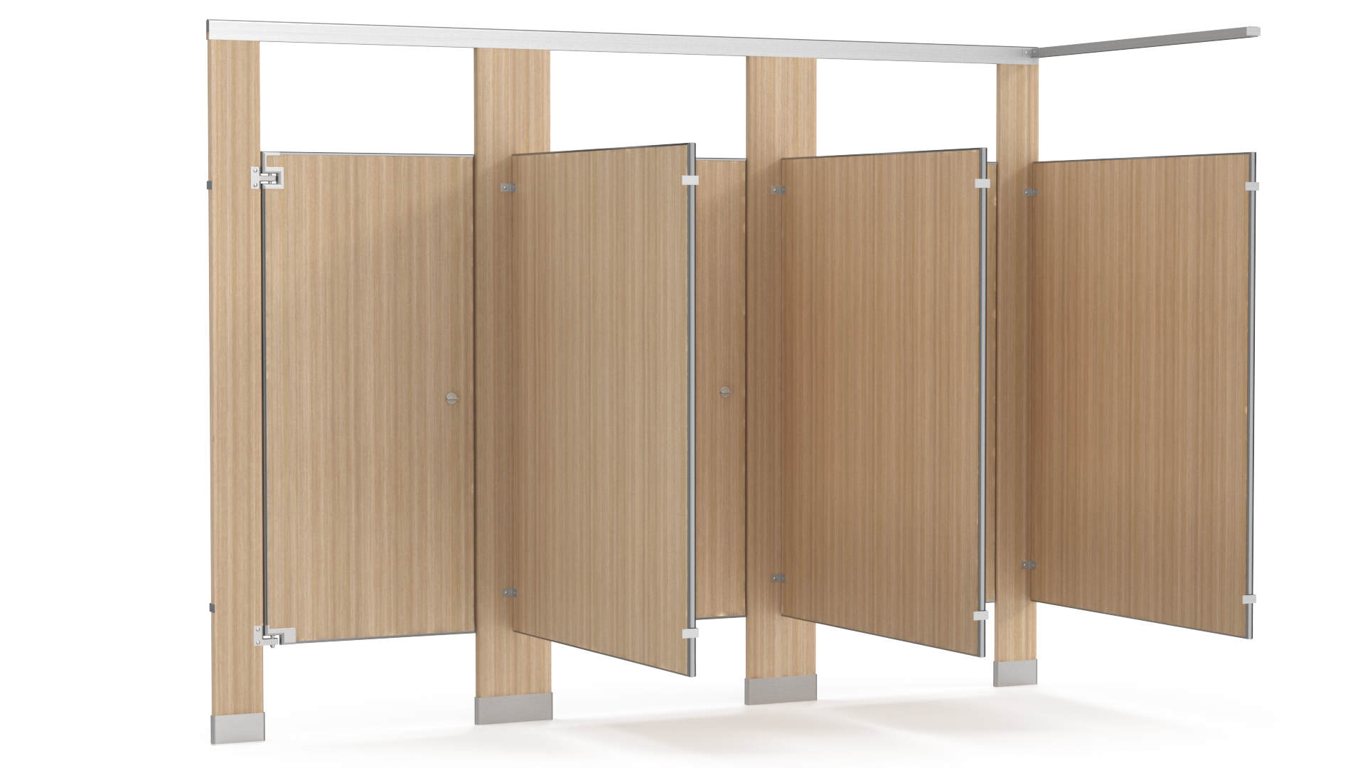 3D Toilet Partitions Wood Veneer Laminate model