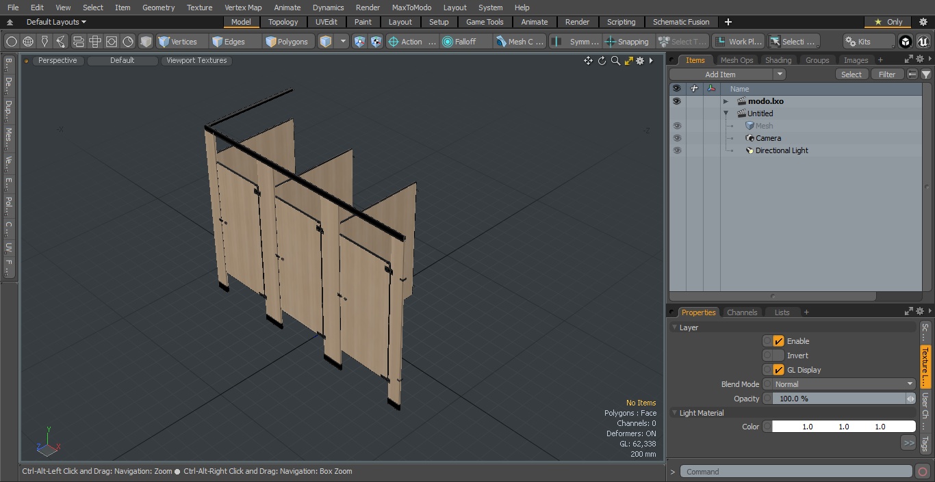 3D Toilet Partitions Wood Veneer Laminate model