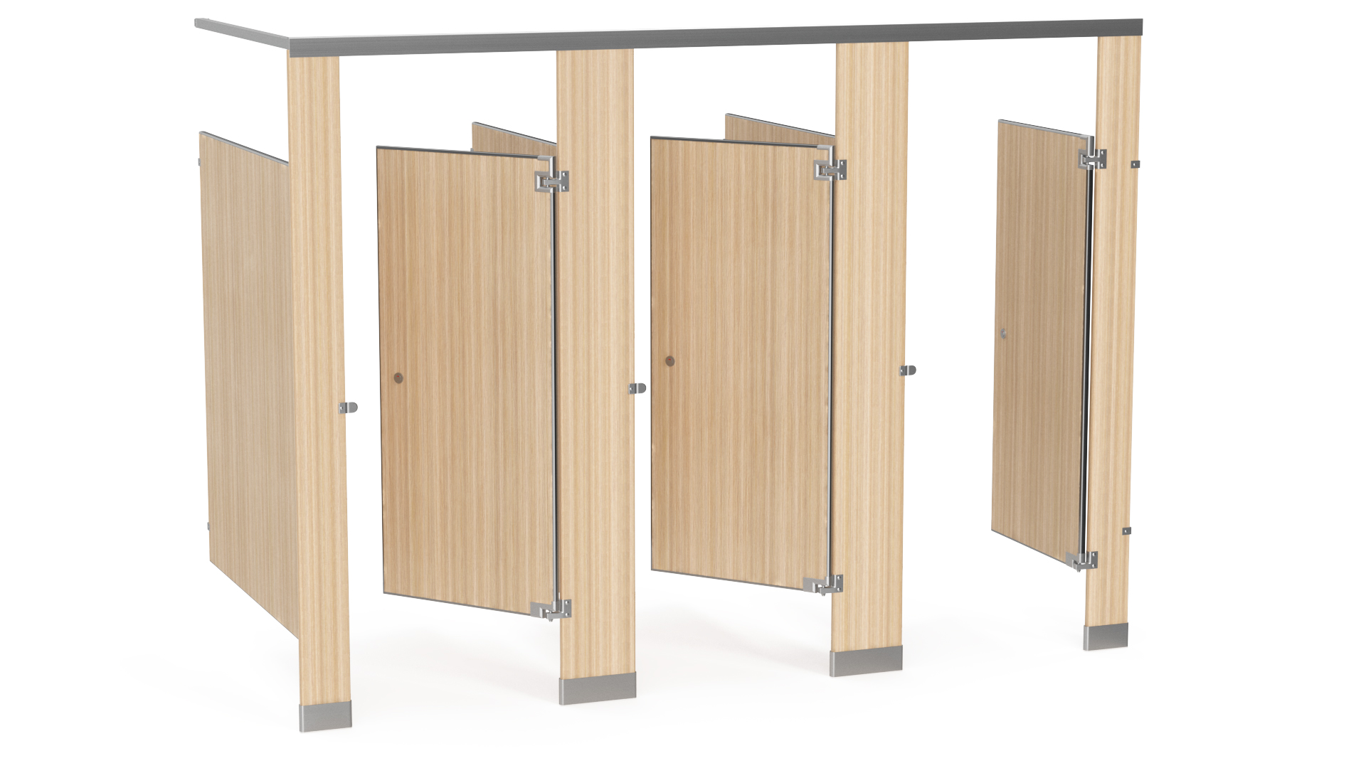 3D Toilet Partitions Wood Veneer Laminate model