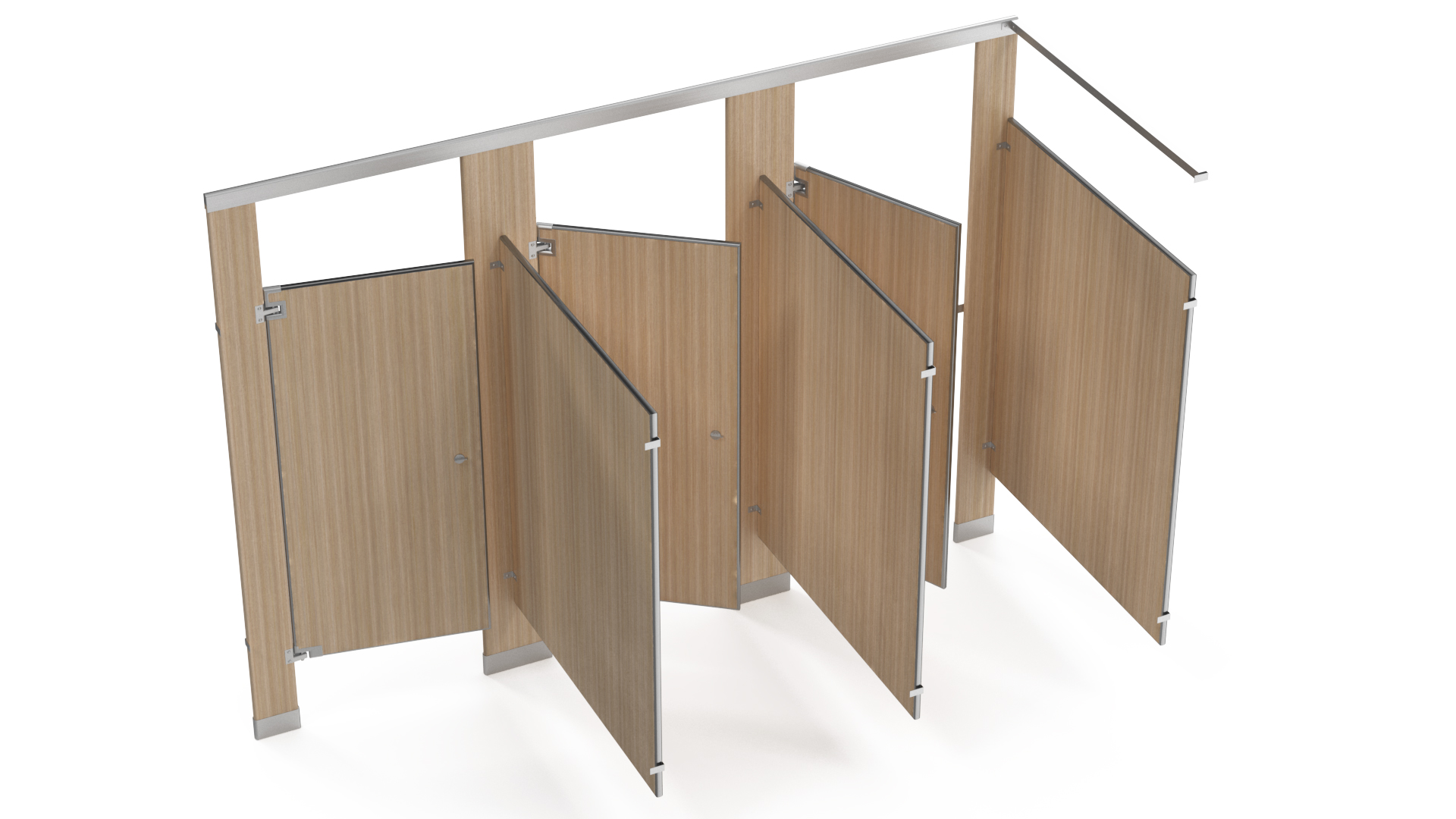 3D Toilet Partitions Wood Veneer Laminate model