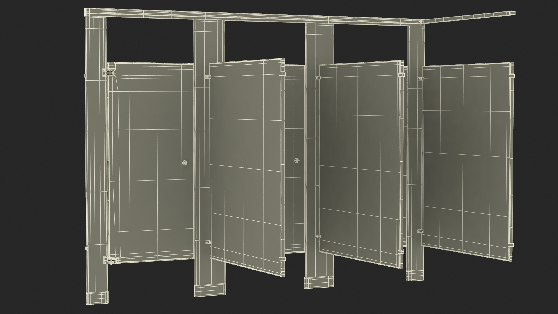 3D Toilet Partitions Wood Veneer Laminate model