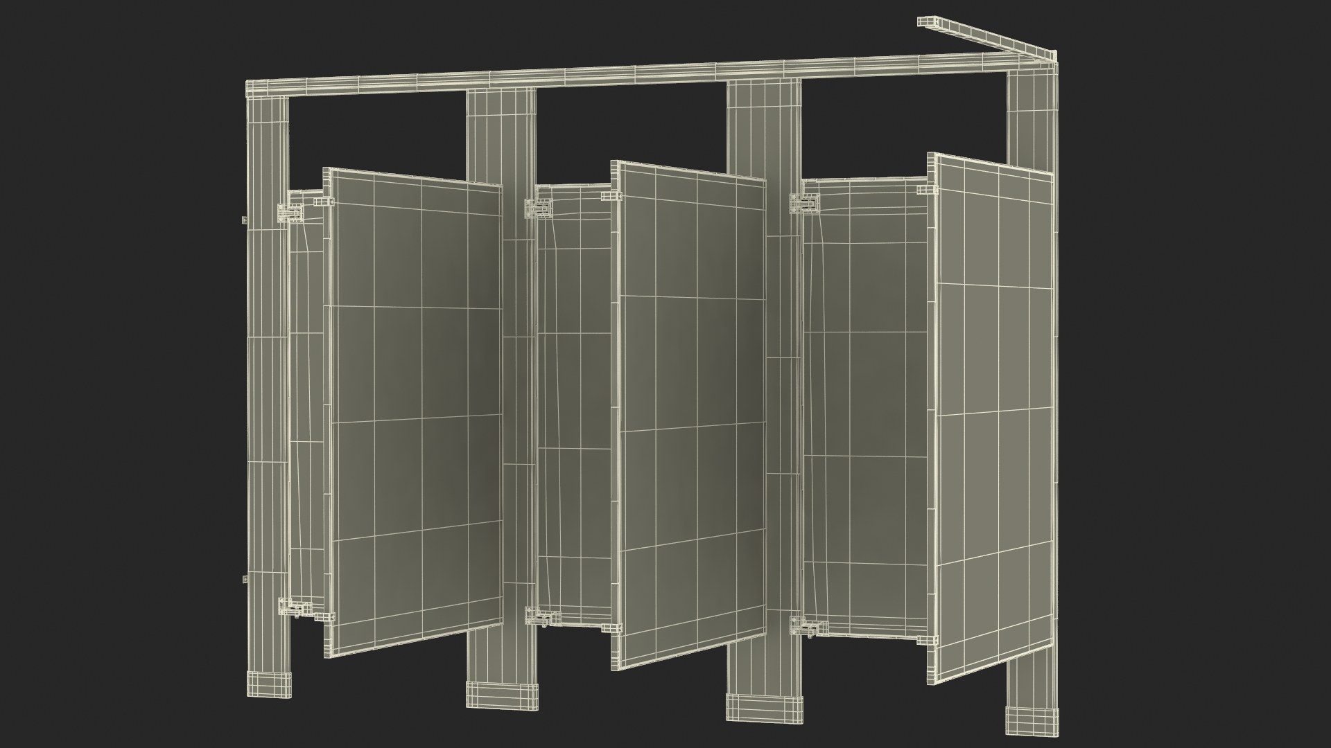 3D Toilet Partitions Wood Veneer Laminate model