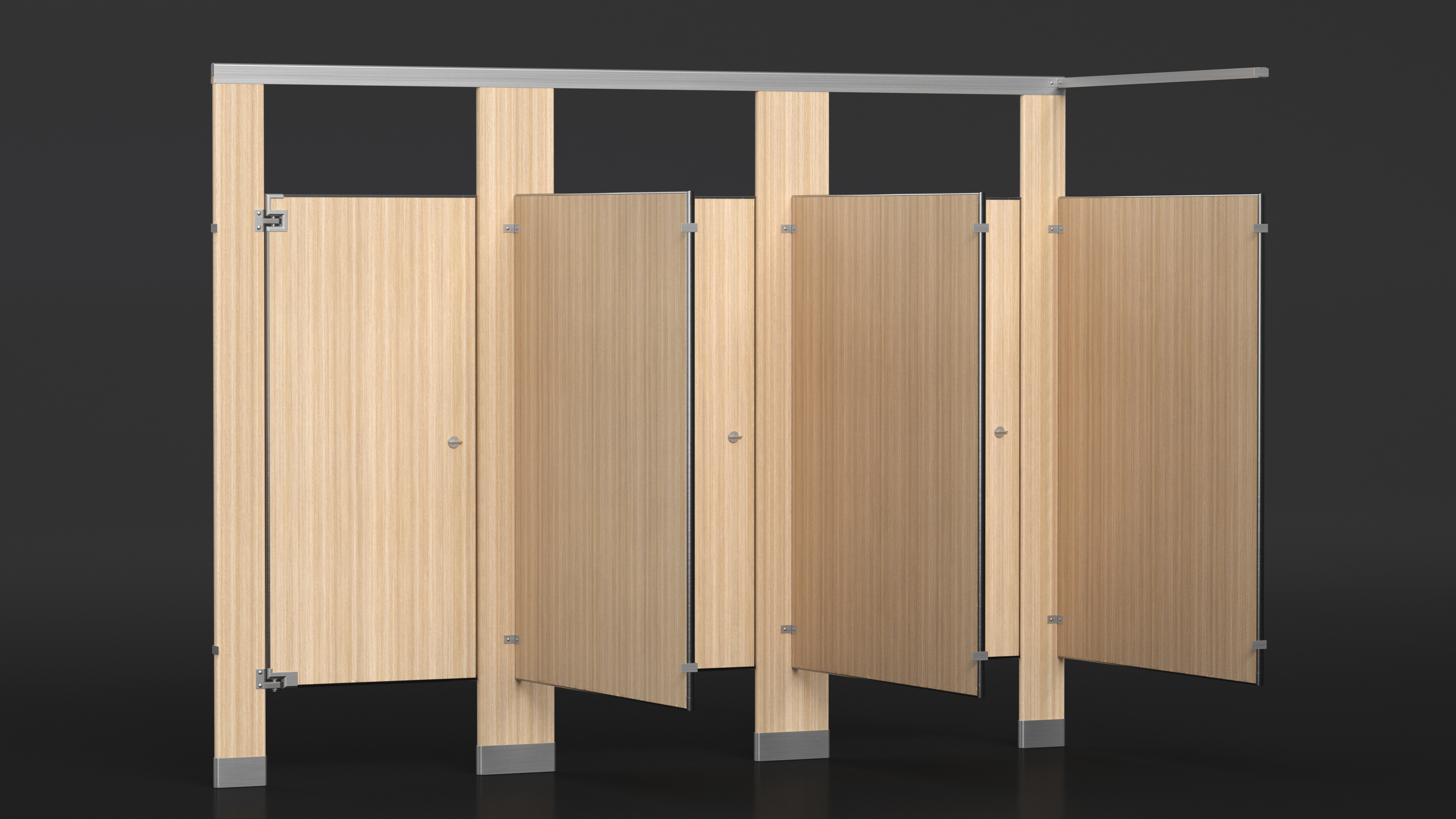 3D Toilet Partitions Wood Veneer Laminate model