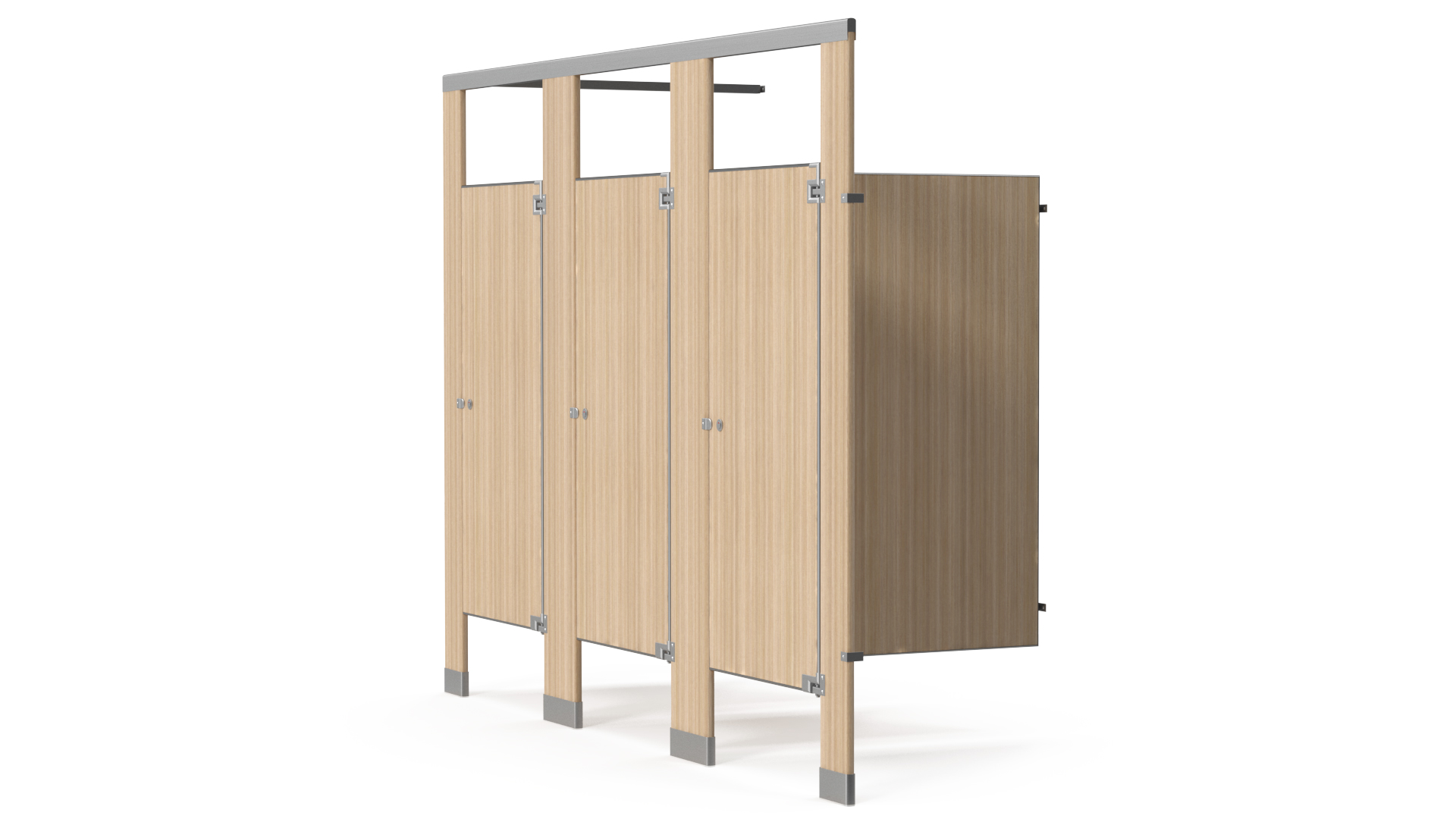 3D Toilet Partitions Wood Veneer Laminate model