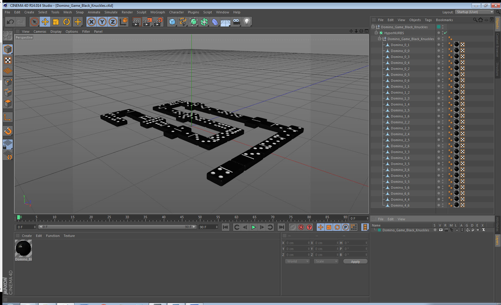 3D Domino Game Black Knuckles
