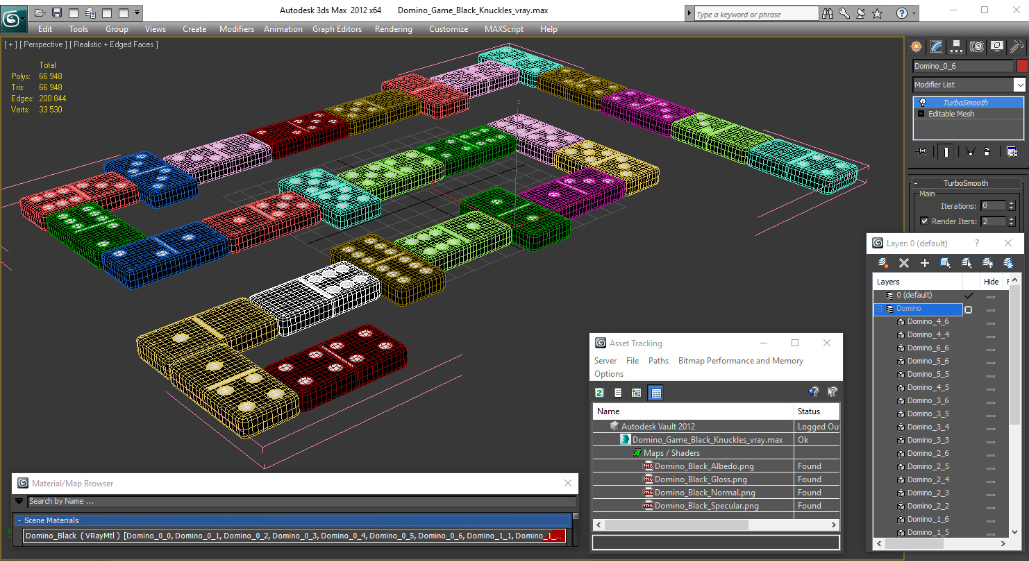3D Domino Game Black Knuckles