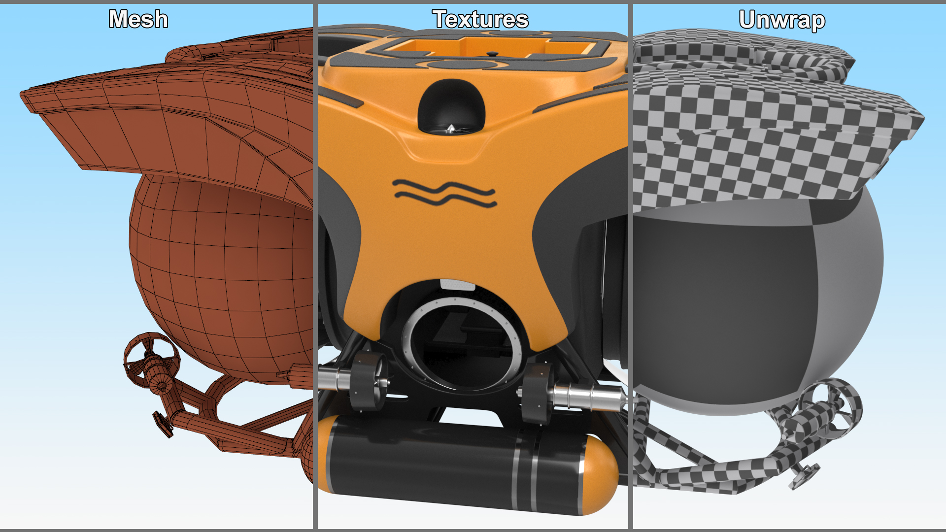 U-Boat Worx Cruise Sub Rigged 3D model
