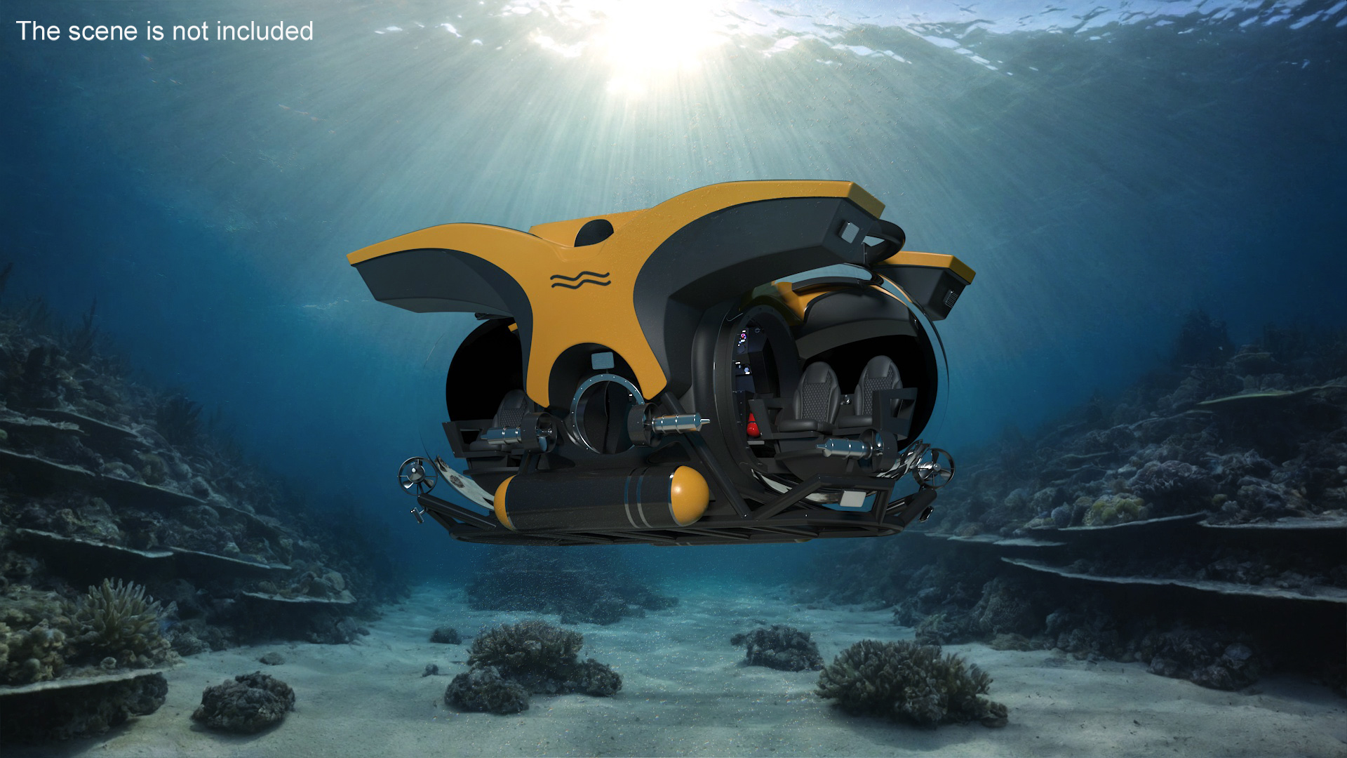 U-Boat Worx Cruise Sub Rigged 3D model