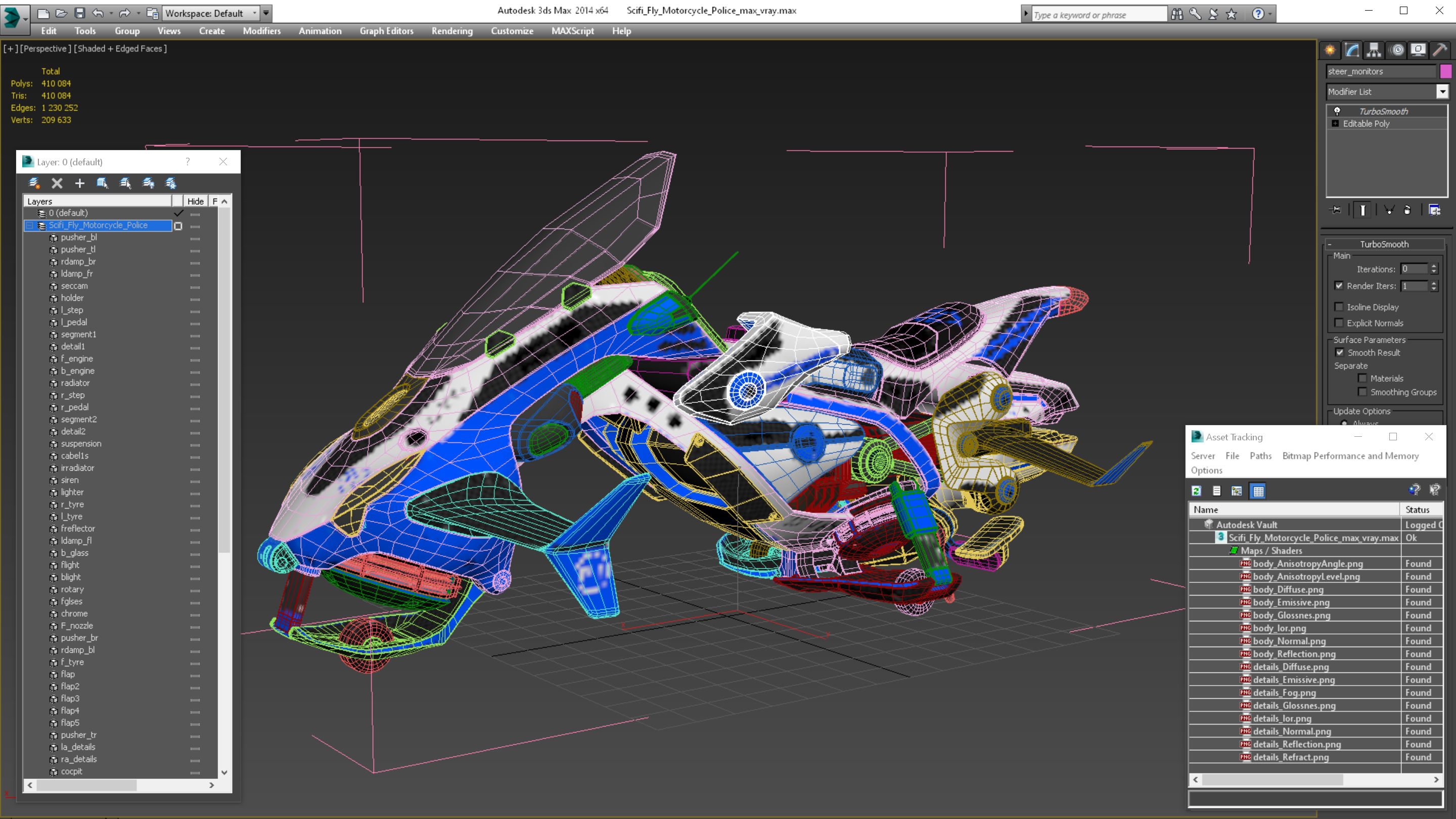 Scifi Fly Motorcycle Police 3D