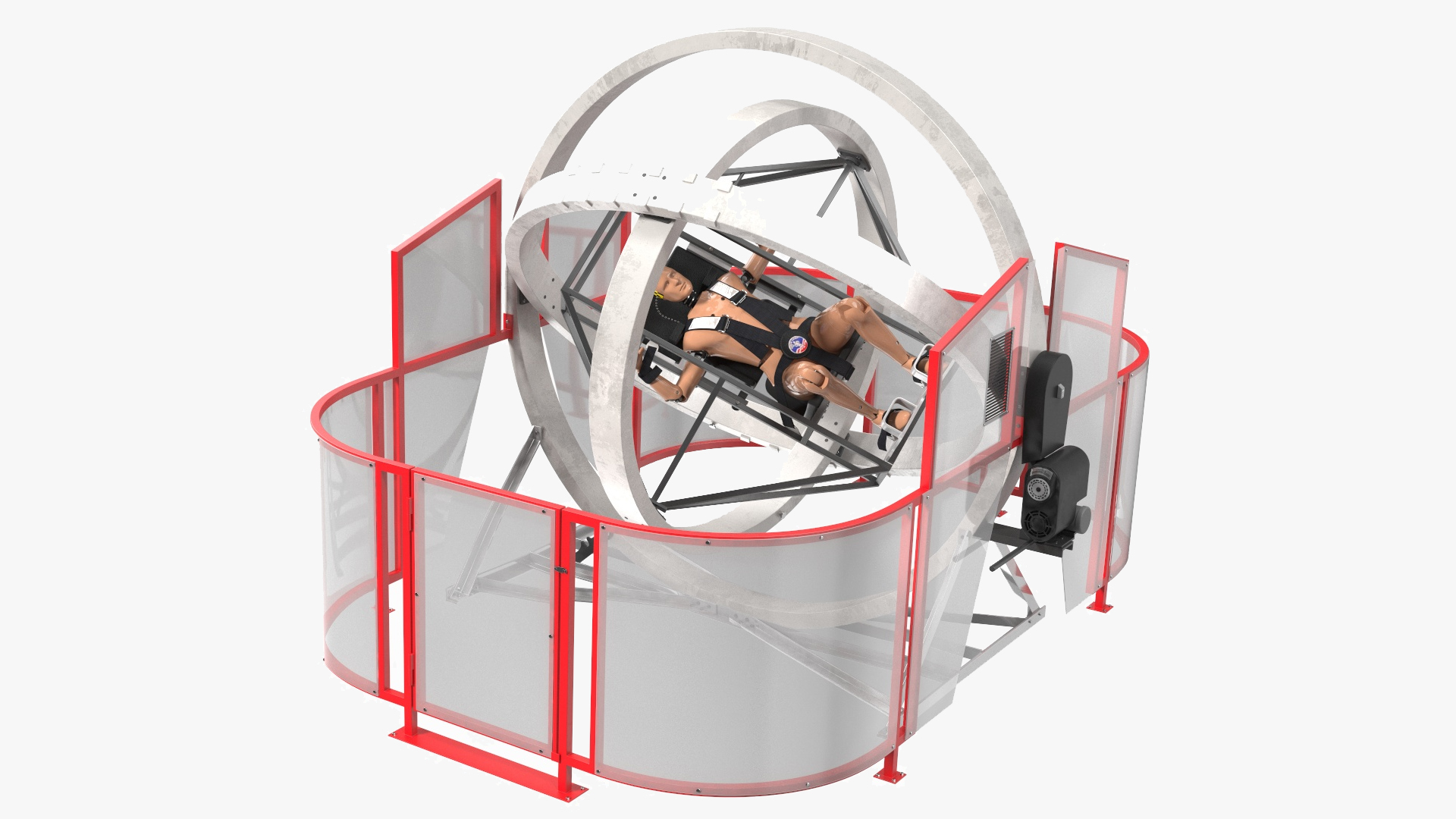 Astronaut Training Simulator with Mannequin Rigged for Cinema 4D 3D model