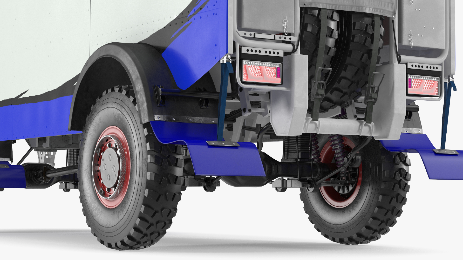 Race Truck Dakar Lights On Blue Simple Interior 3D