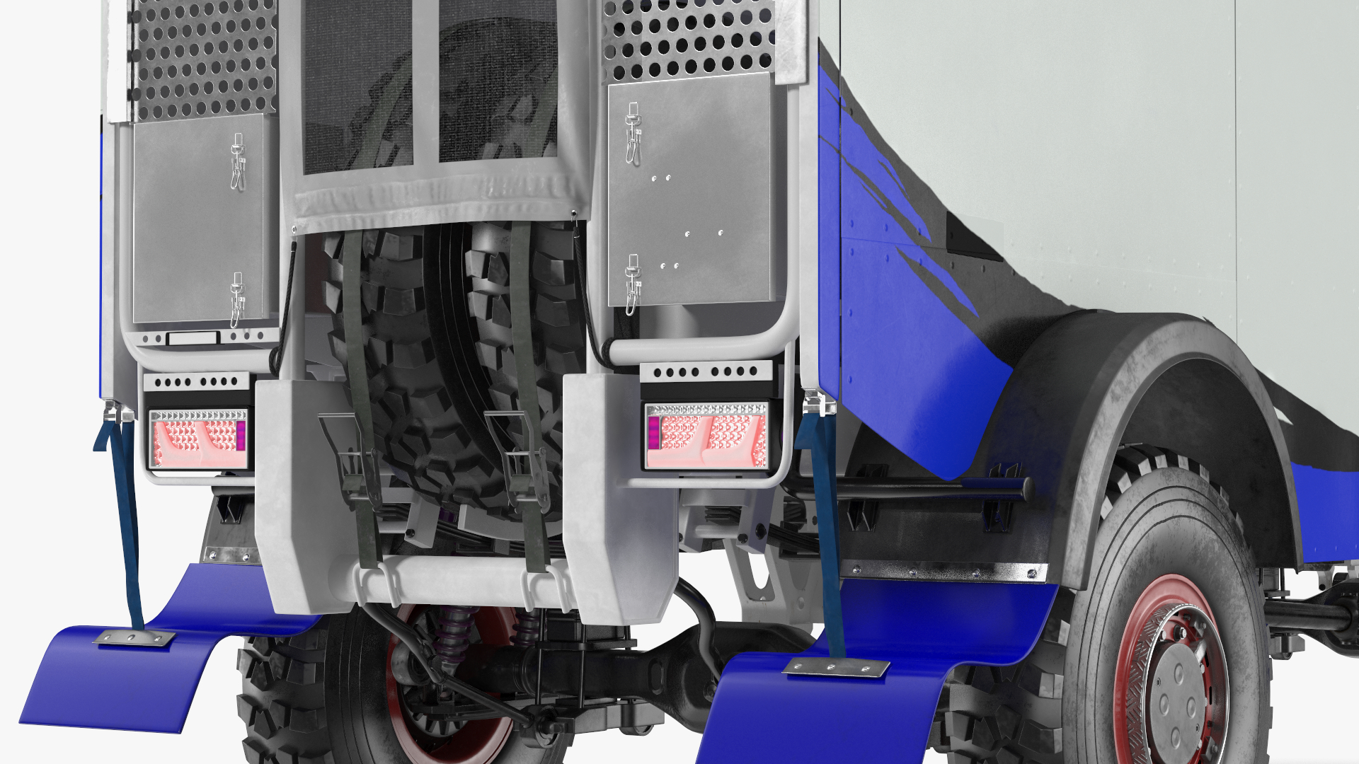 Race Truck Dakar Lights On Blue Simple Interior 3D