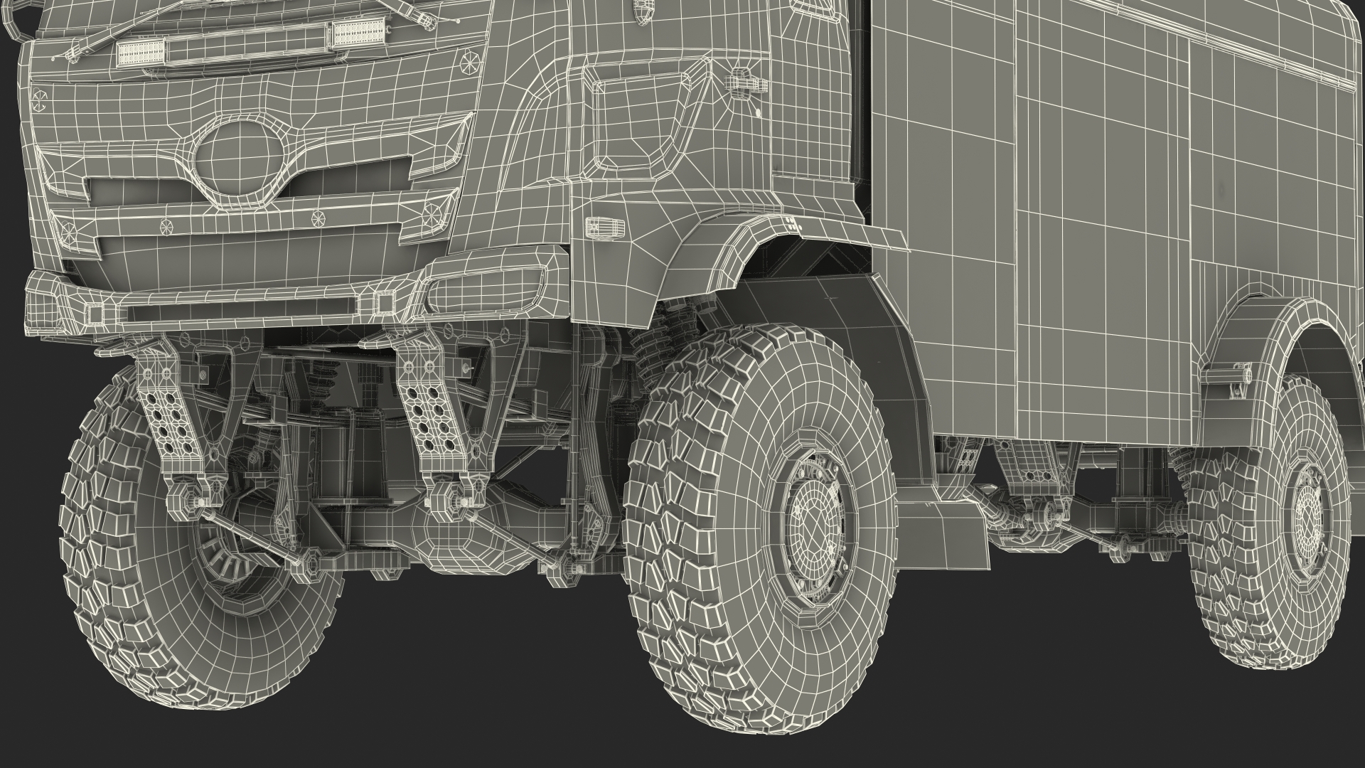 Race Truck Dakar Lights On Blue Simple Interior 3D