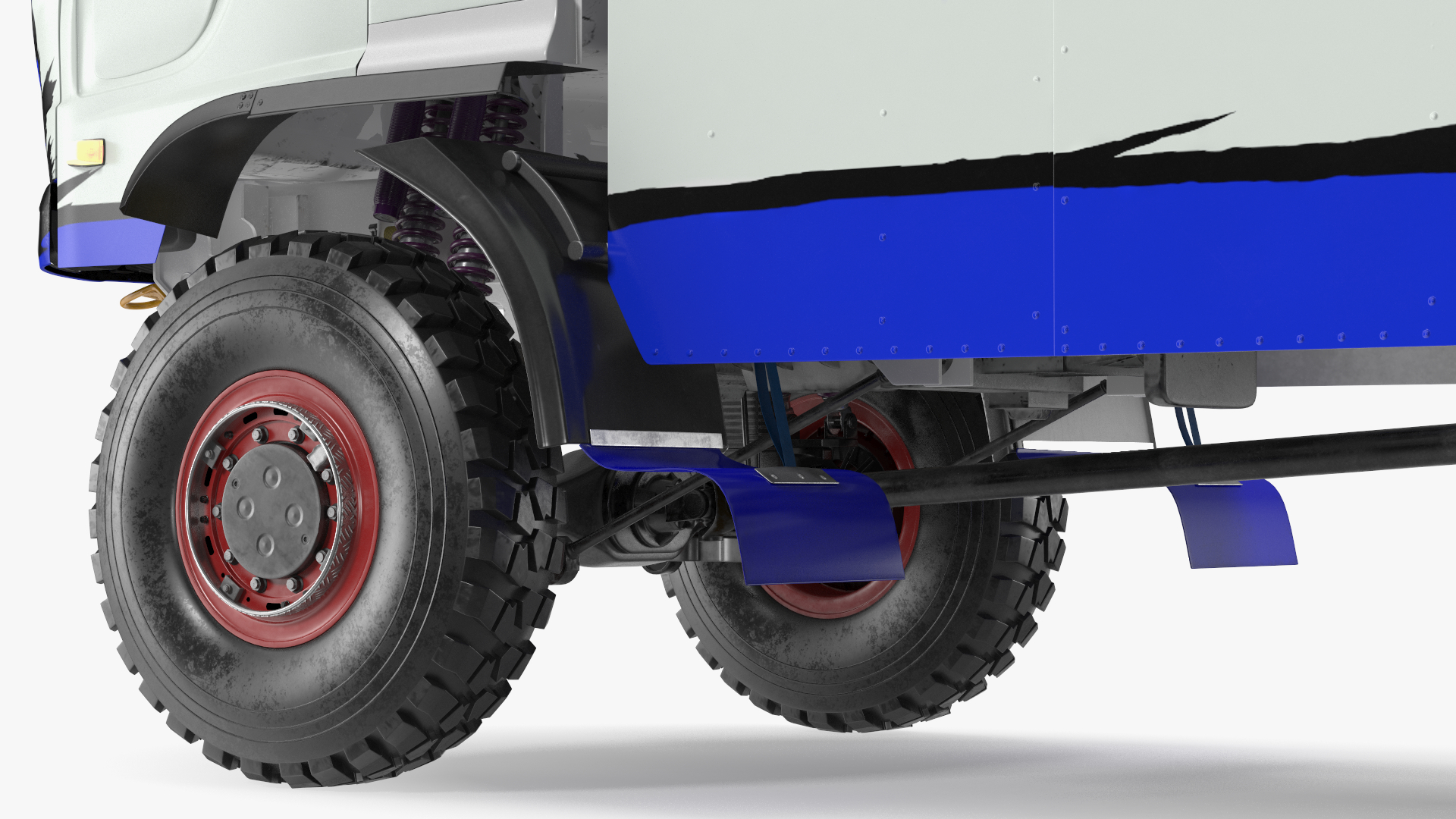 Race Truck Dakar Lights On Blue Simple Interior 3D