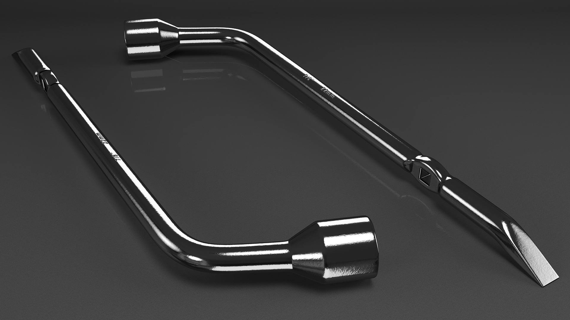 3D model Tire Lug Nut Wrench Black
