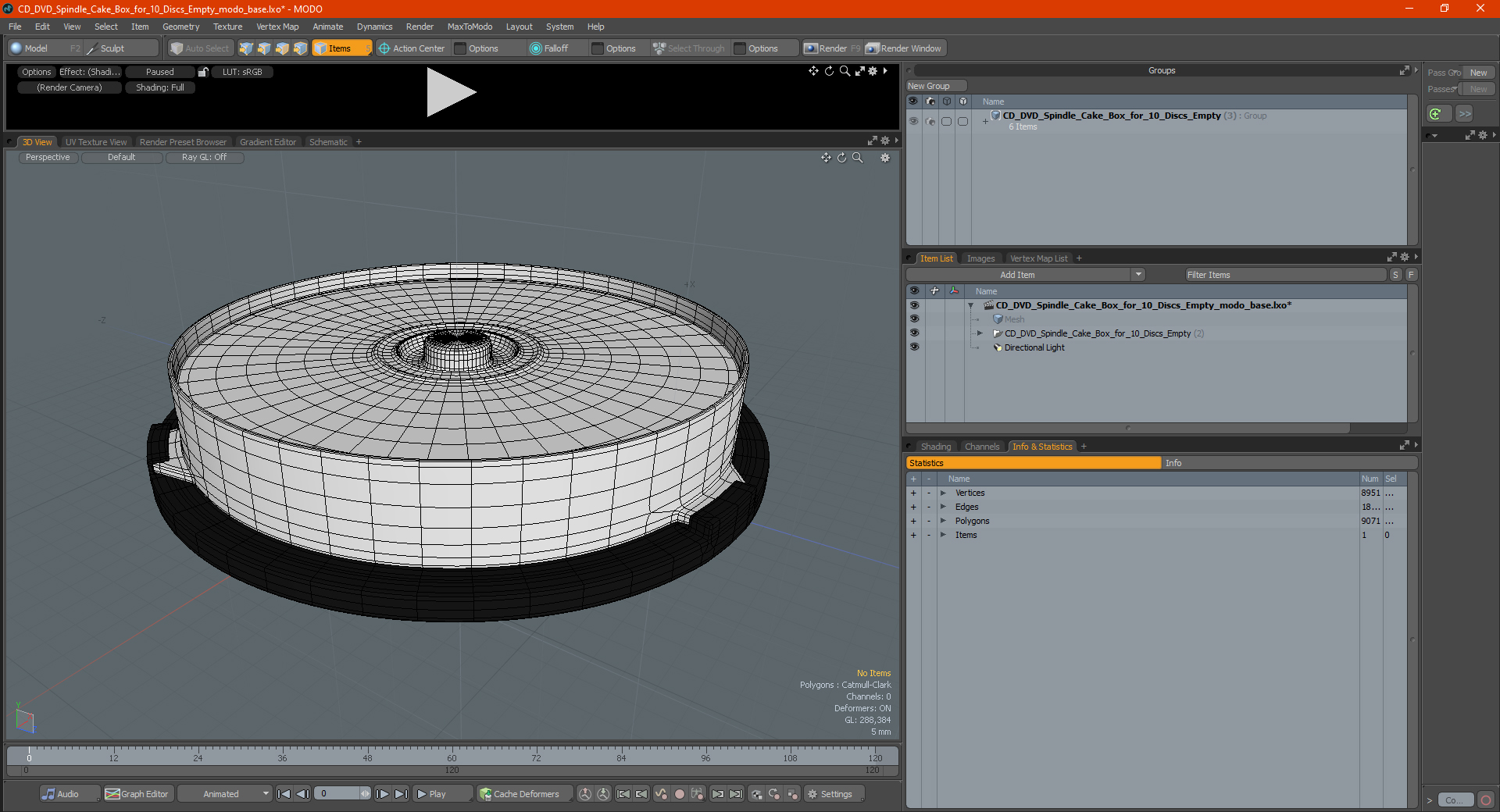 CD DVD Spindle Cake Box for 10 Discs Empty 3D