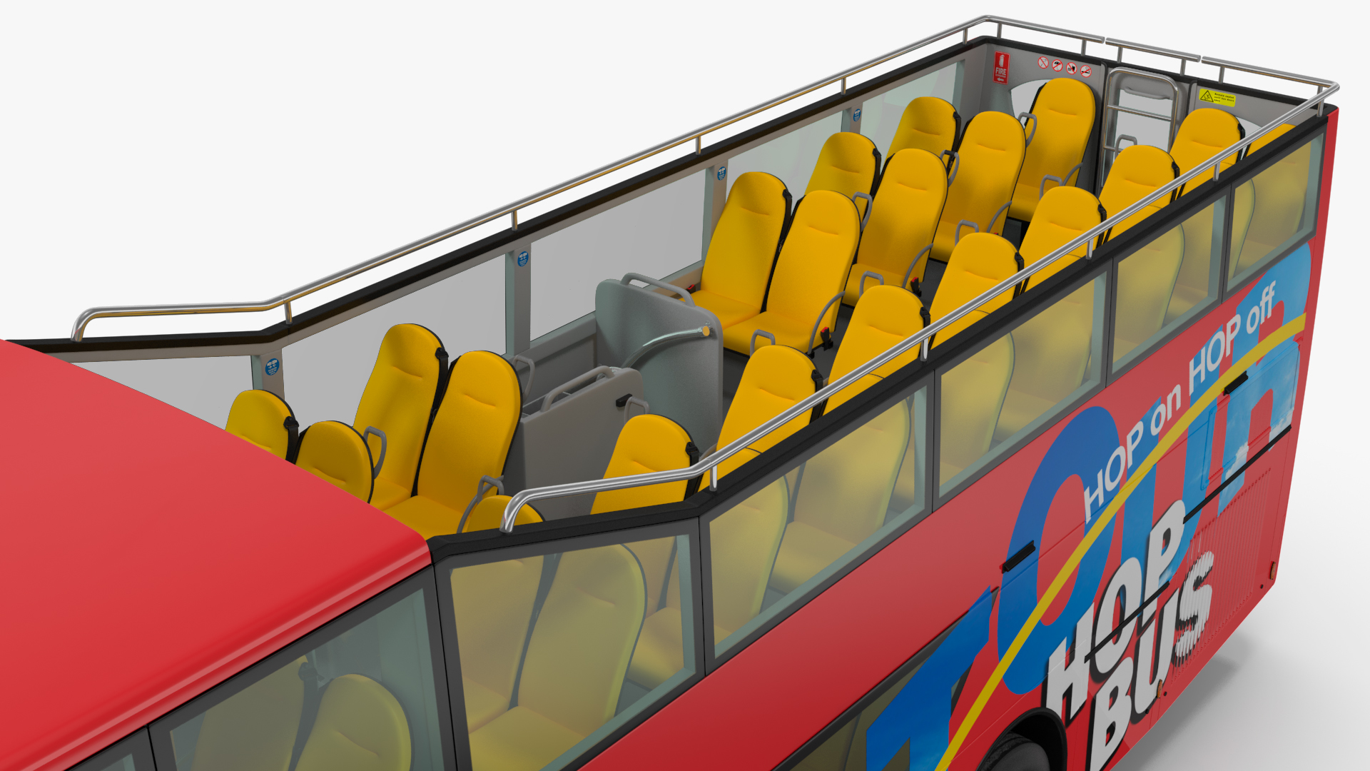 3D model Sightseeing Open Air Hop On Off City Tour Bus