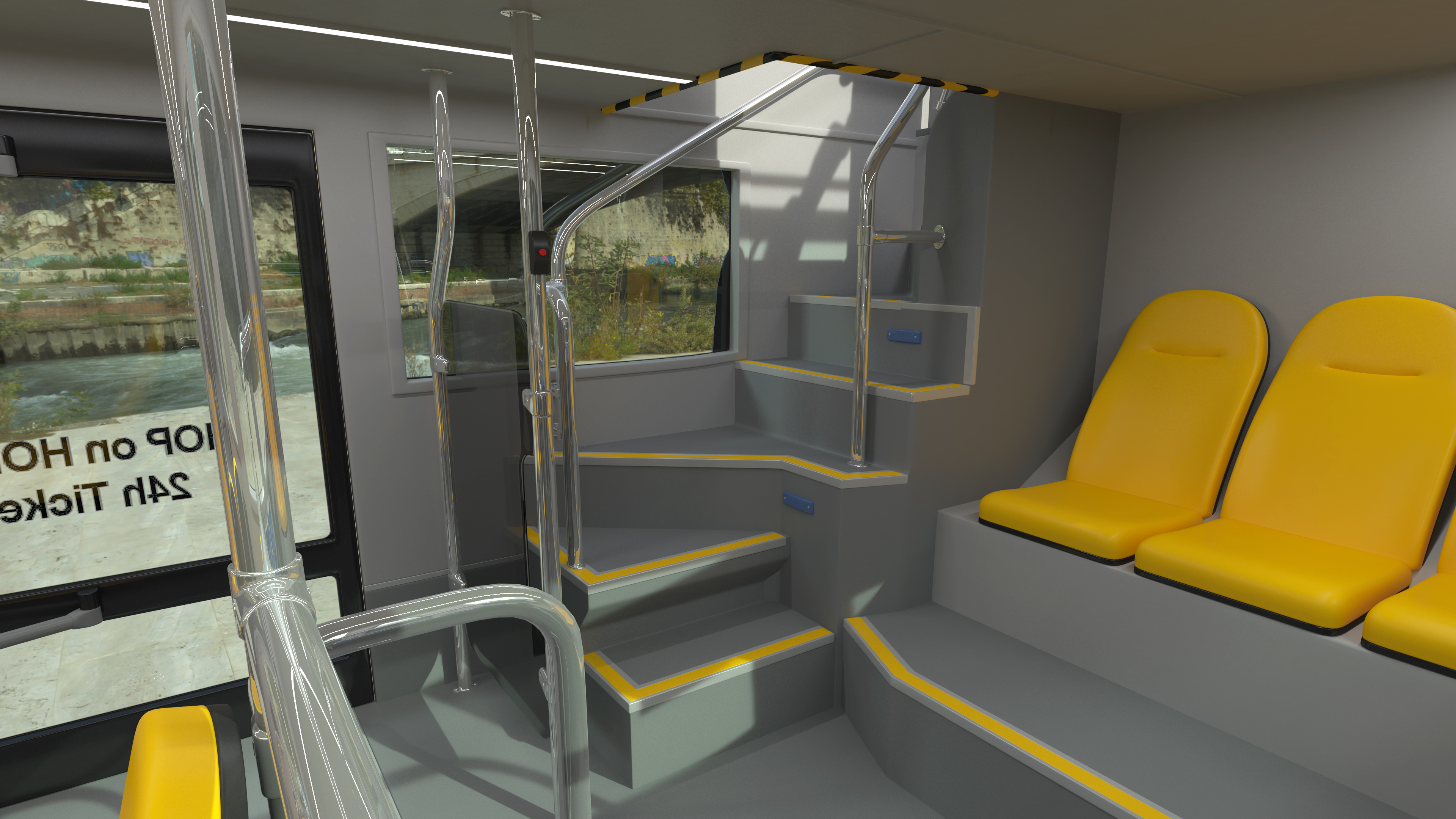 3D model Sightseeing Open Air Hop On Off City Tour Bus