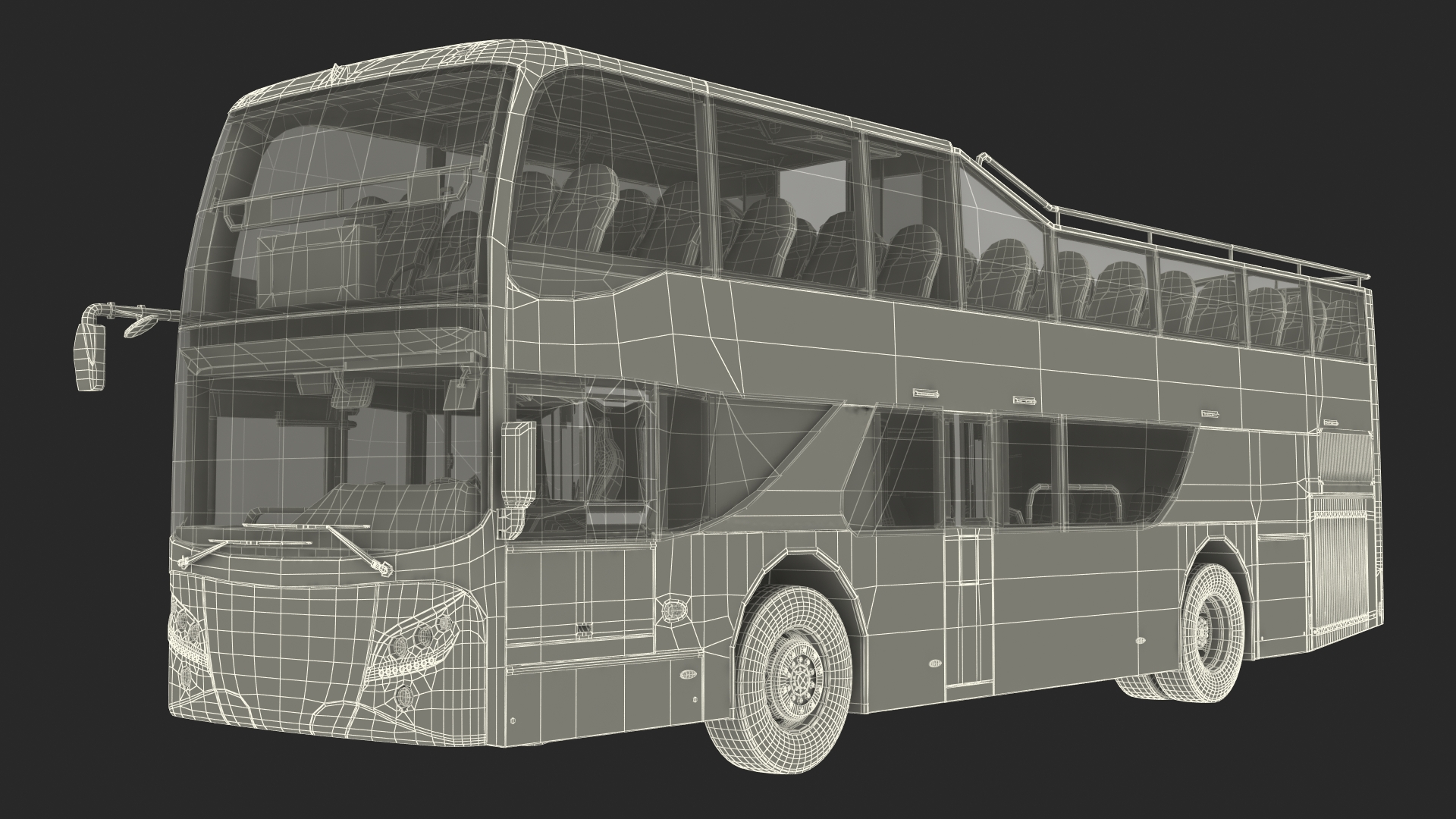 3D model Sightseeing Open Air Hop On Off City Tour Bus