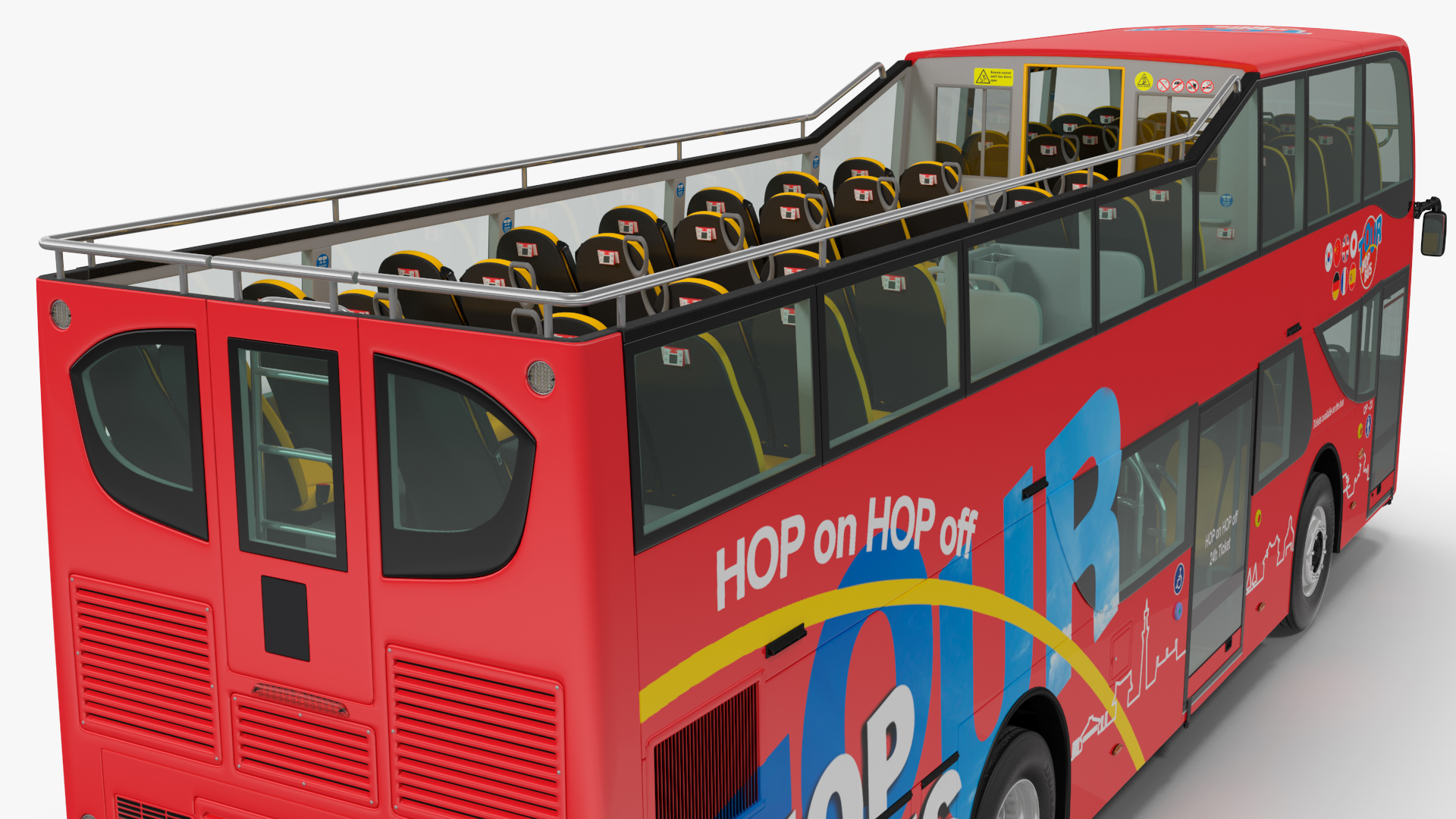 3D model Sightseeing Open Air Hop On Off City Tour Bus