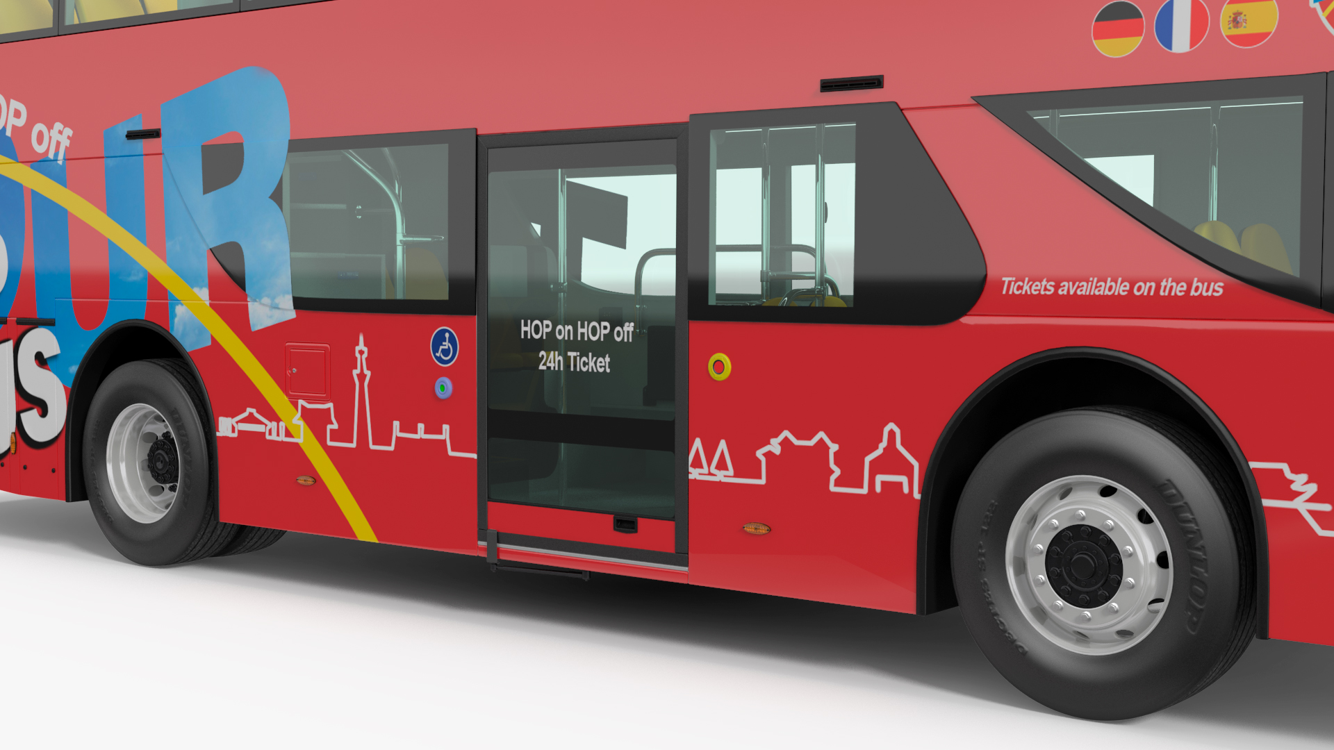 3D model Sightseeing Open Air Hop On Off City Tour Bus