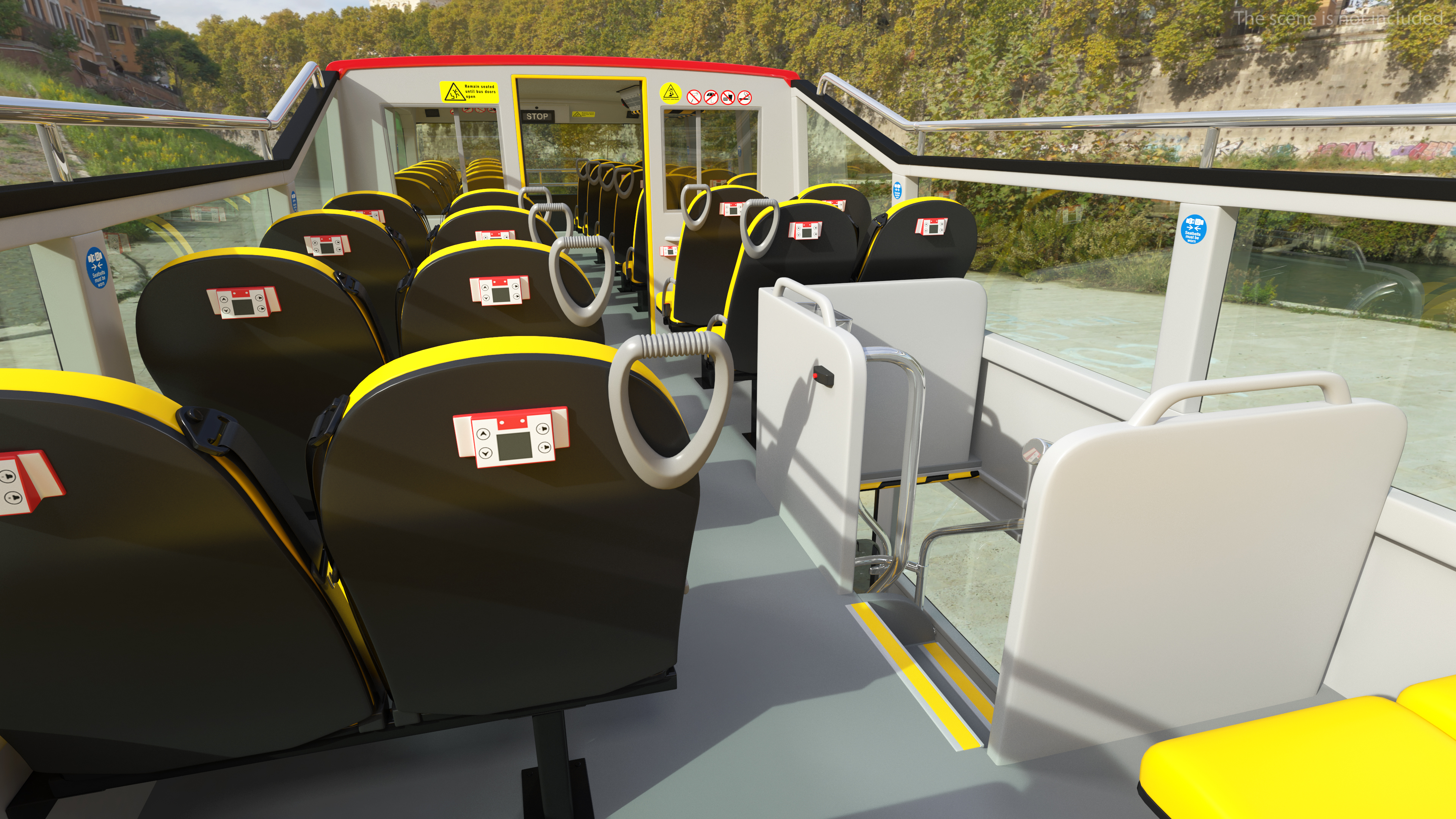 3D model Sightseeing Open Air Hop On Off City Tour Bus