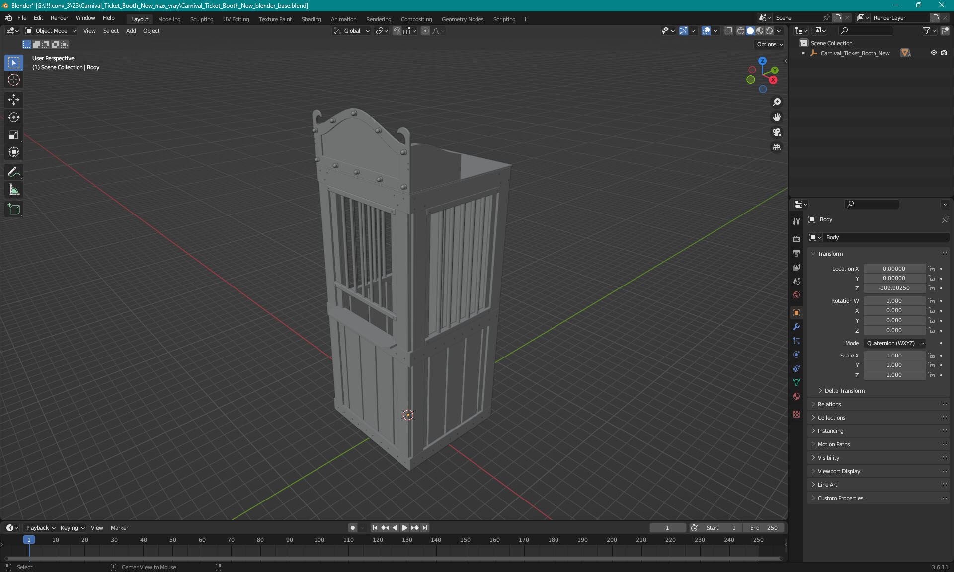 3D model Carnival Ticket Booth New