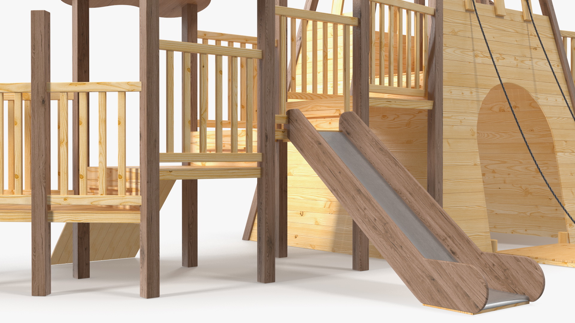 Wooden Childrens Playground 3D