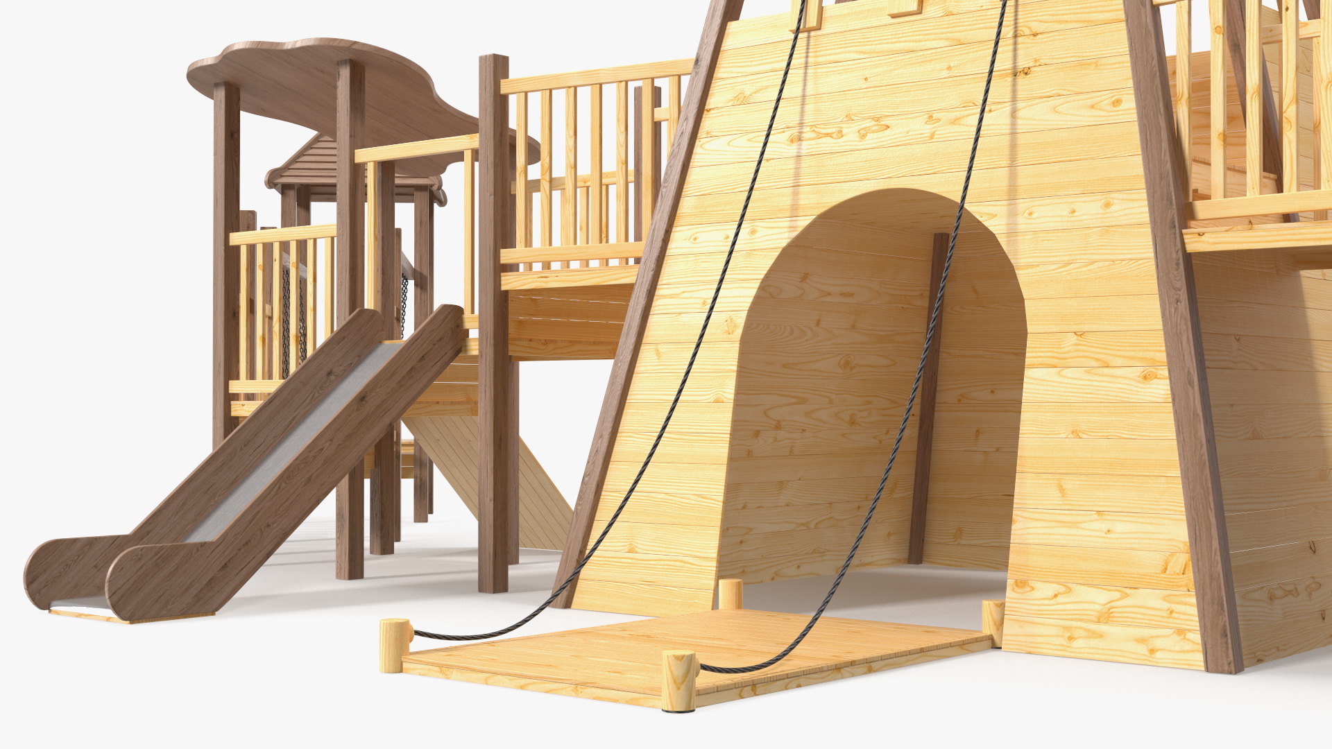 Wooden Childrens Playground 3D