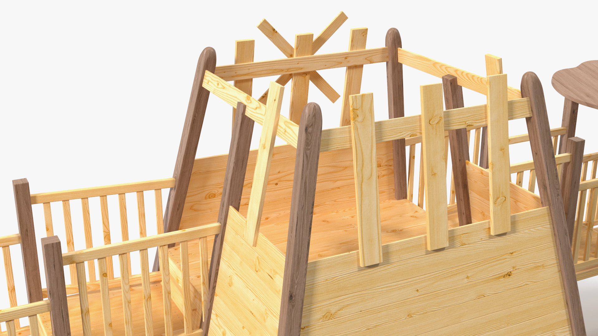 Wooden Childrens Playground 3D