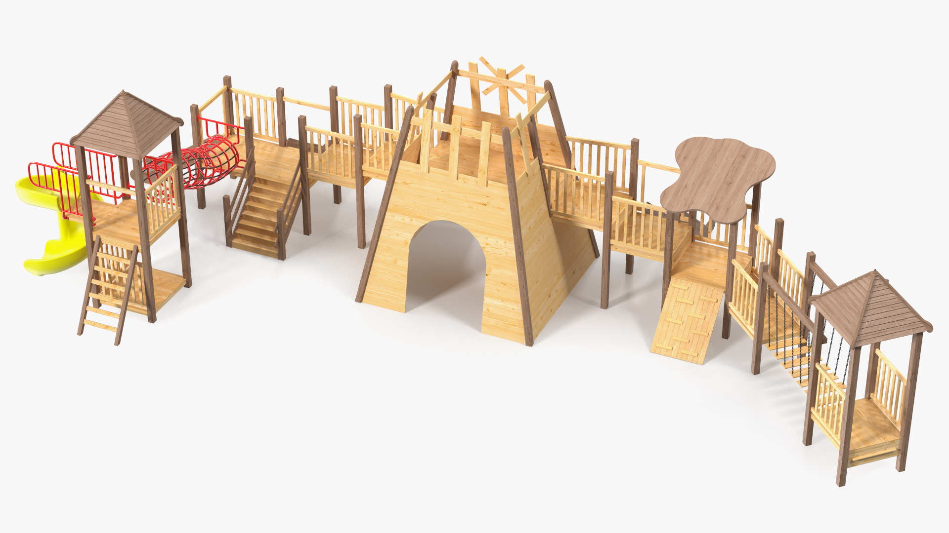 Wooden Childrens Playground 3D