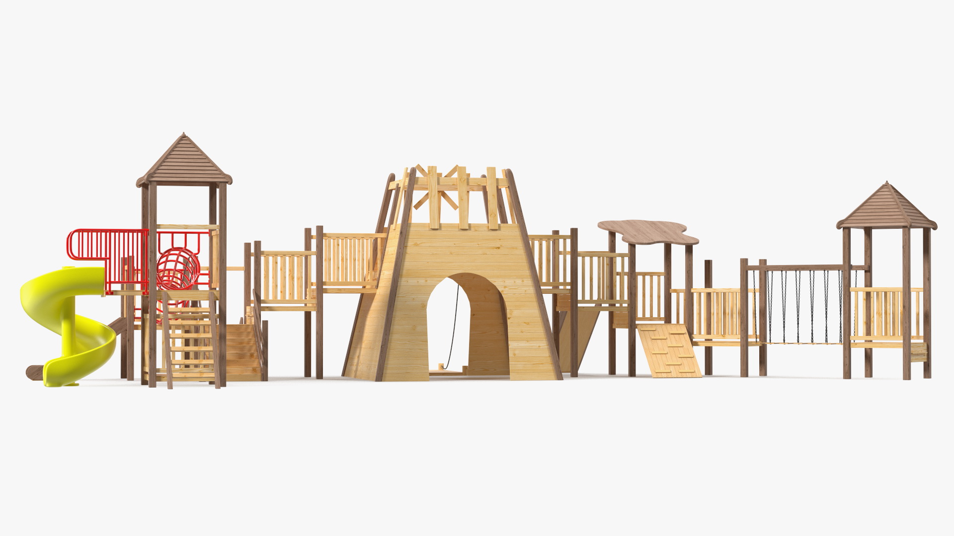 Wooden Childrens Playground 3D