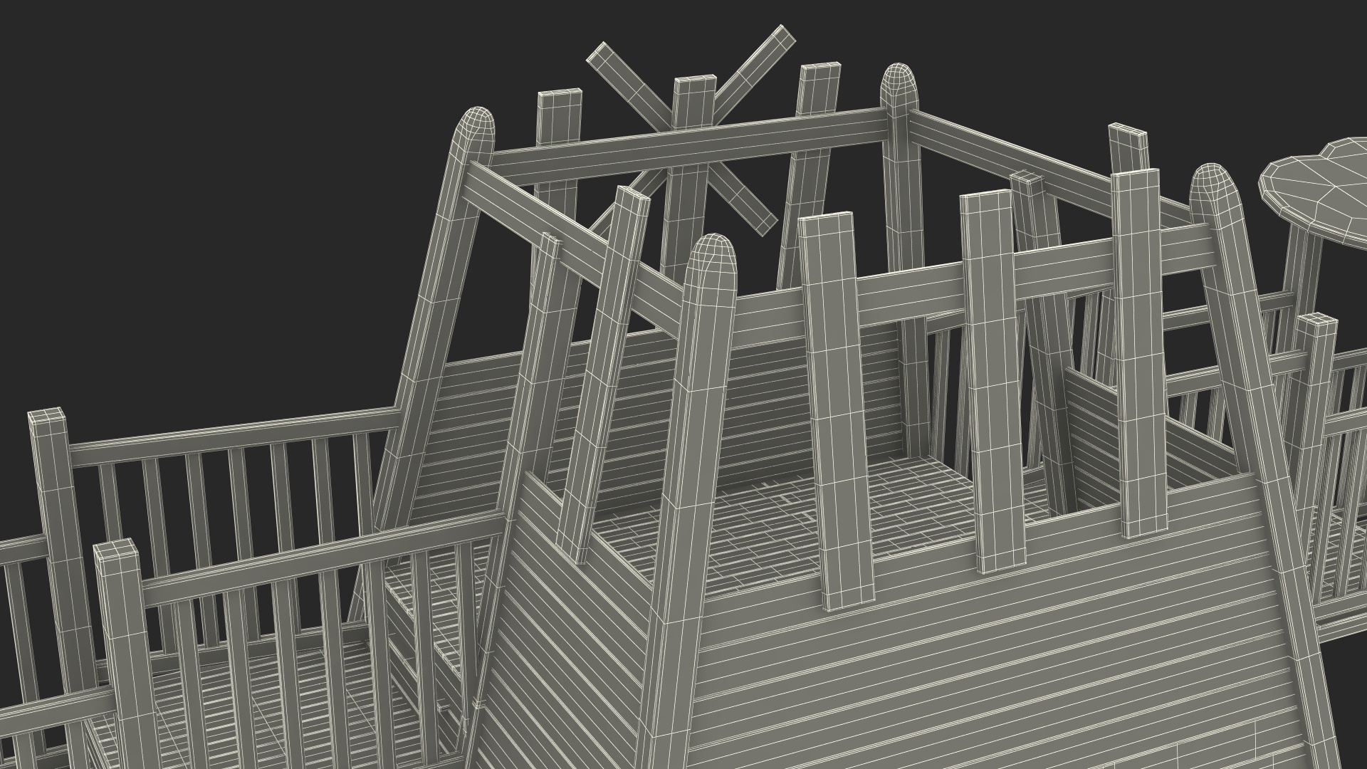 Wooden Childrens Playground 3D