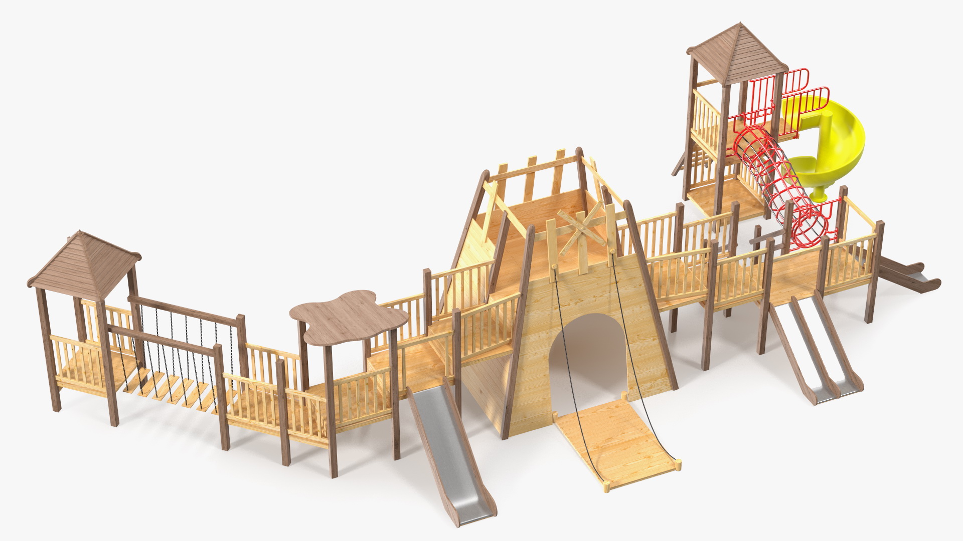 Wooden Childrens Playground 3D
