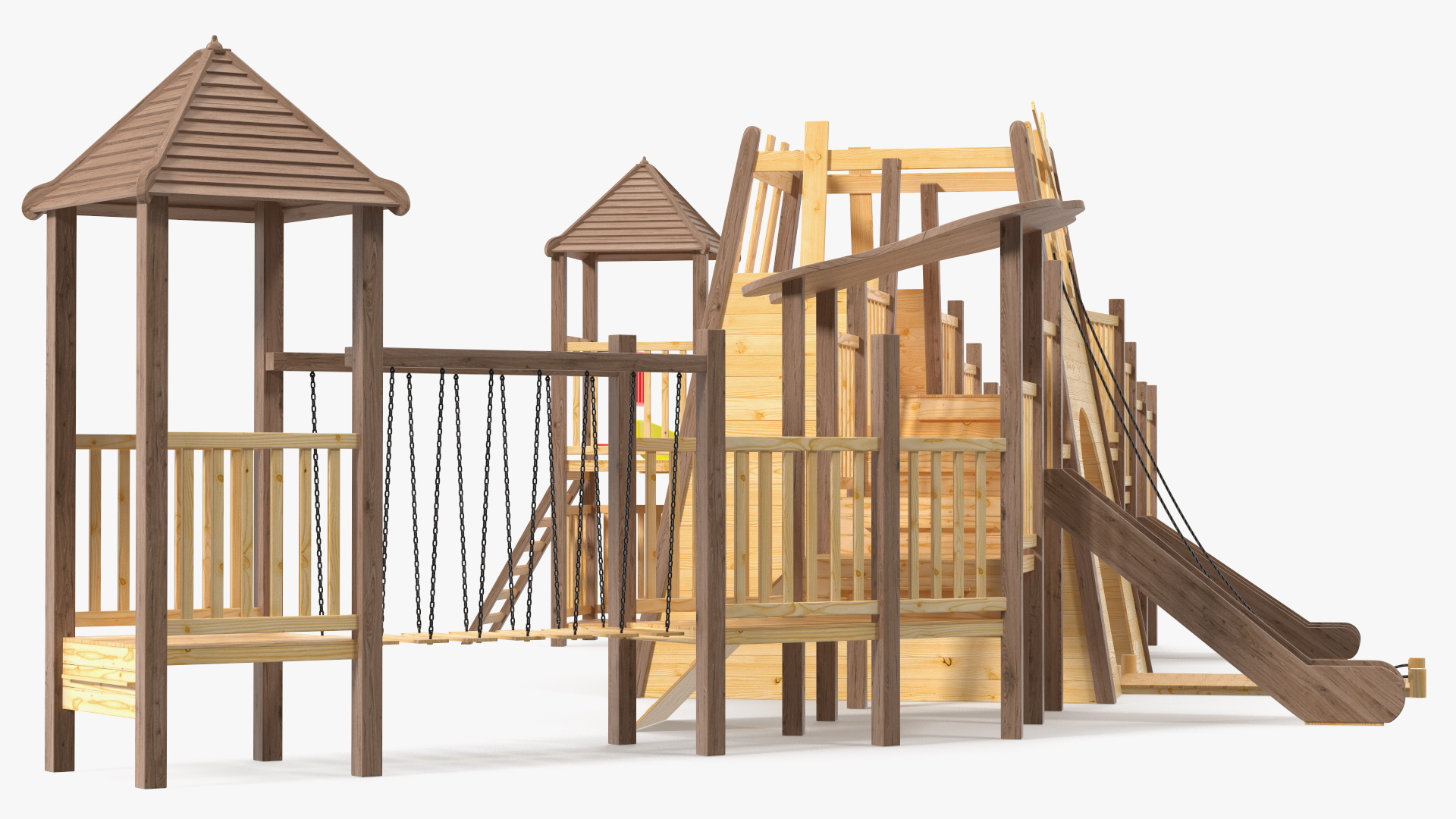 Wooden Childrens Playground 3D