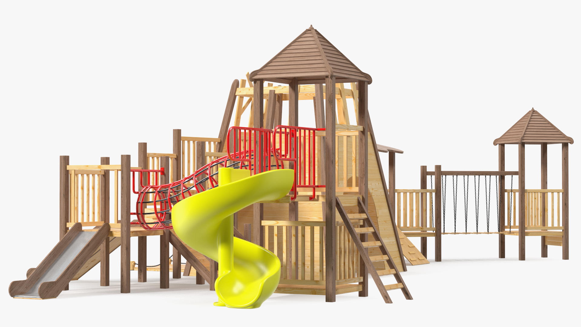 Wooden Childrens Playground 3D
