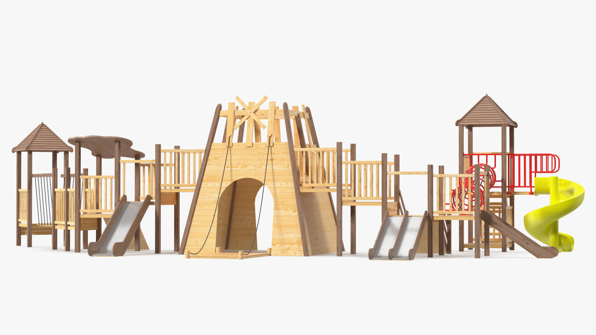 Wooden Childrens Playground 3D