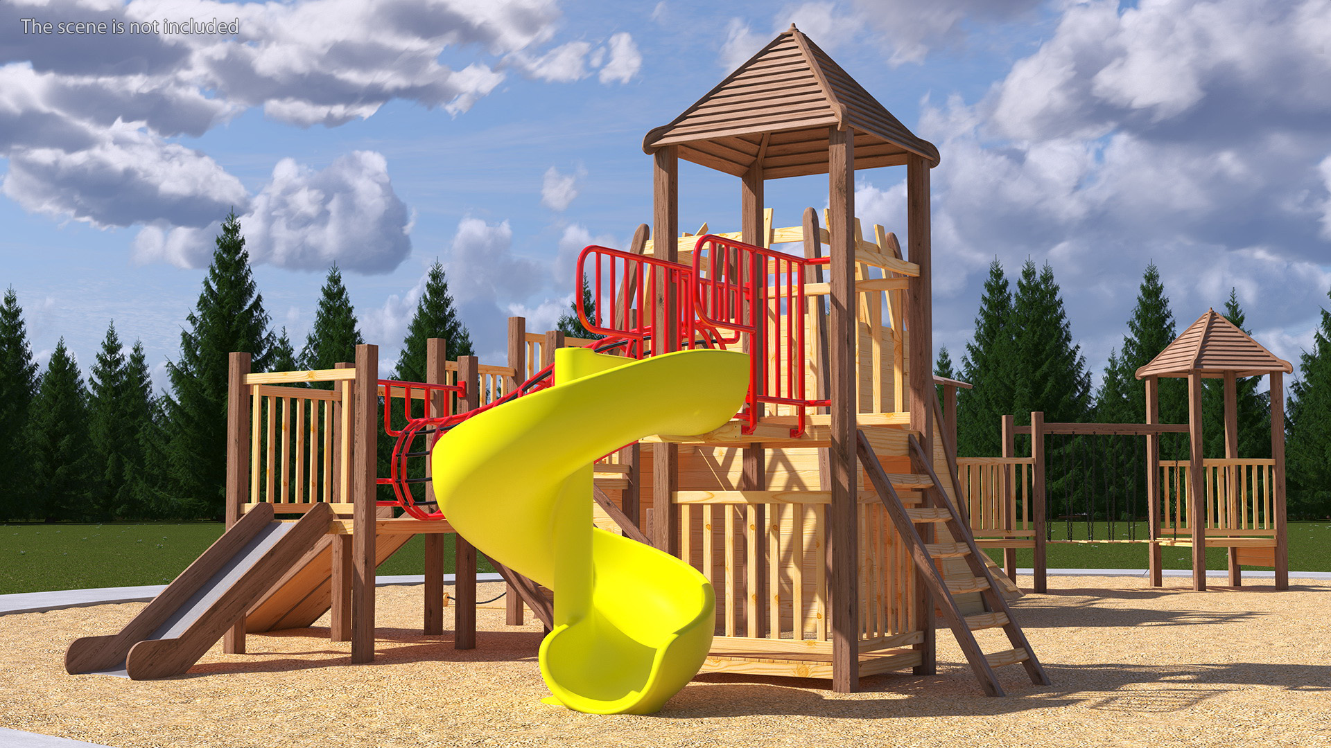 Wooden Childrens Playground 3D