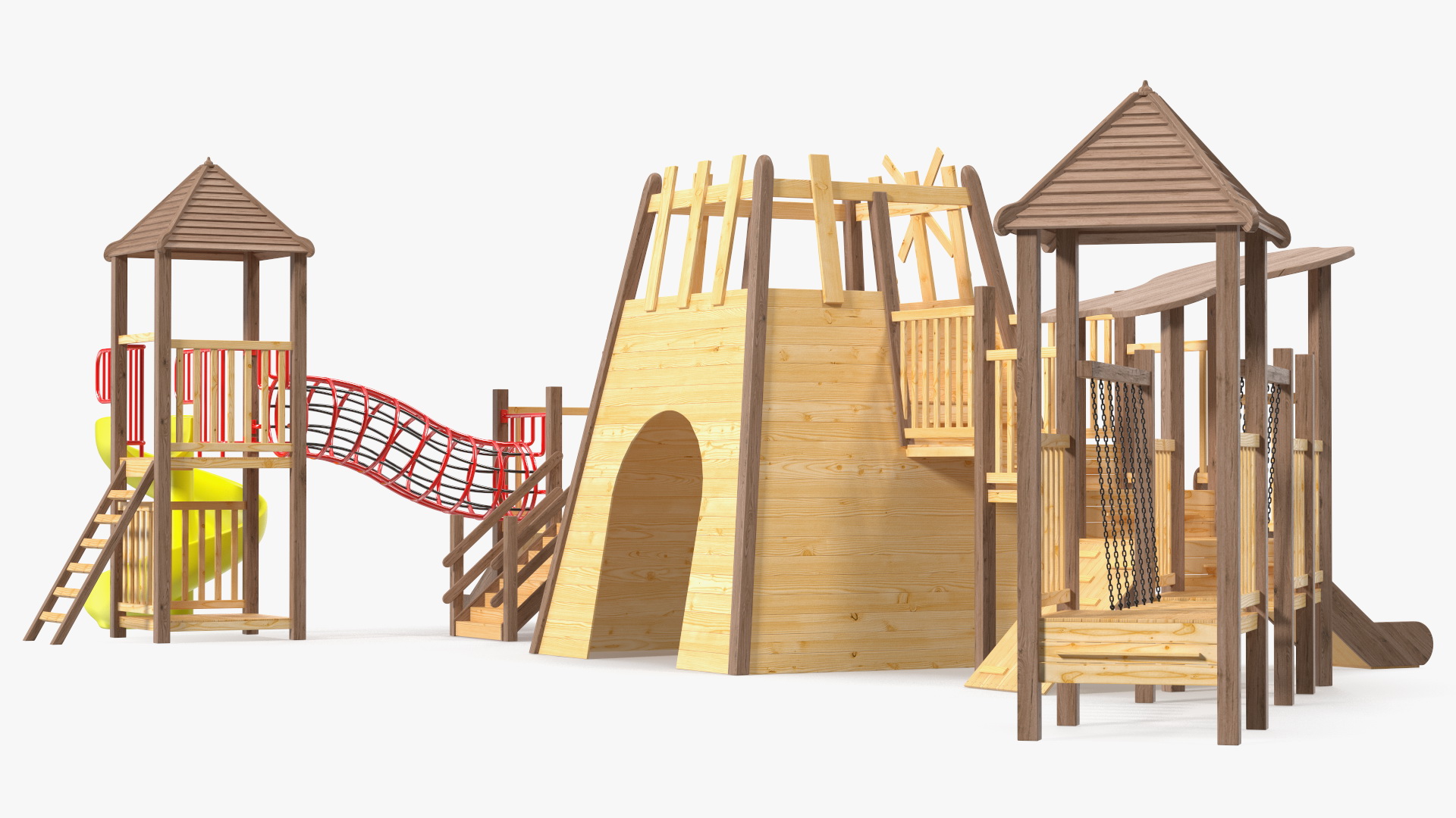 Wooden Childrens Playground 3D