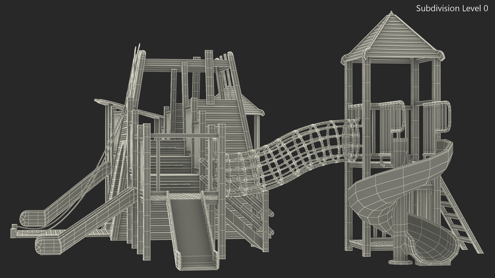 Wooden Childrens Playground 3D