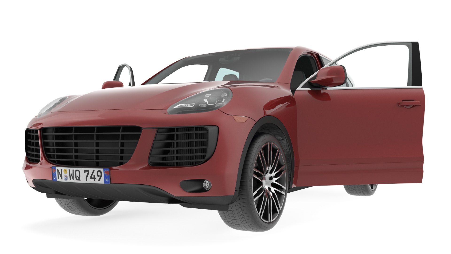 Luxury Vehicles on Car Wash with Vacuum Cleaner 3D