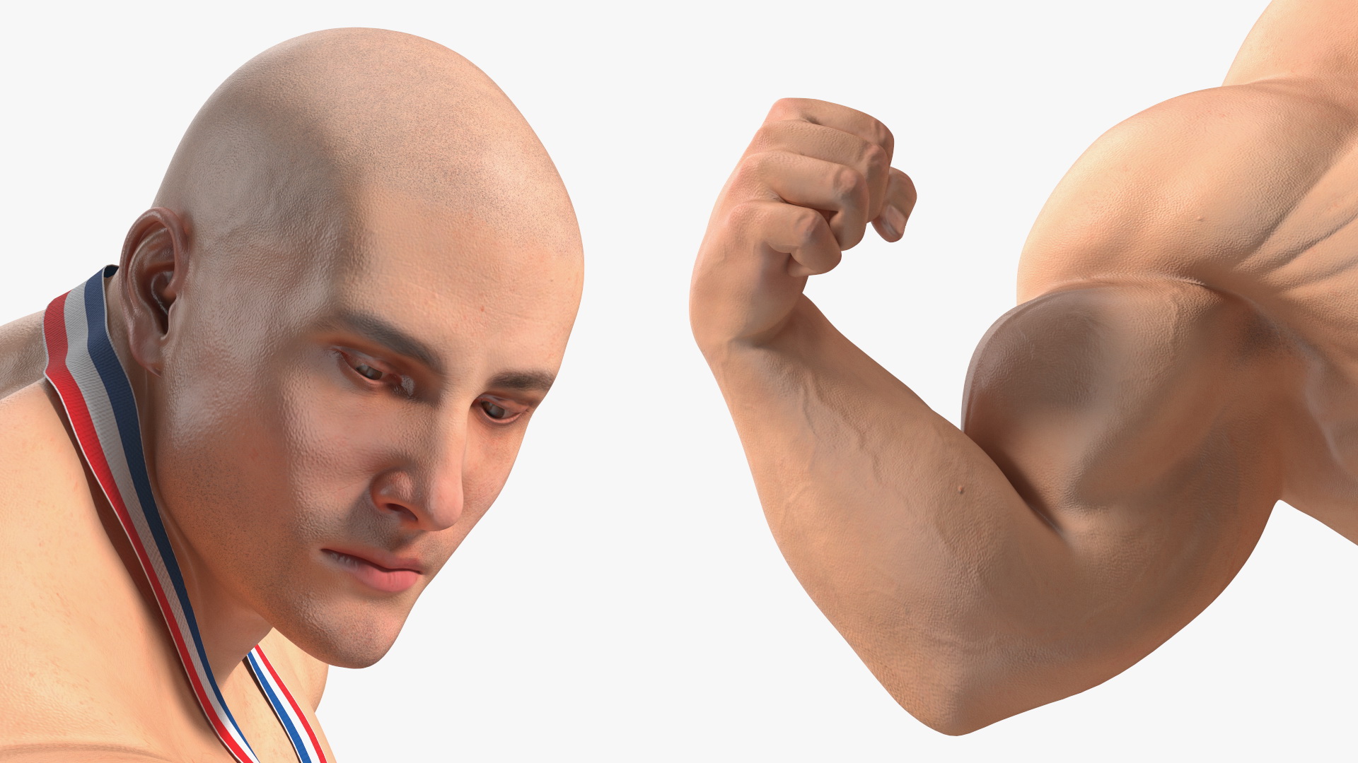 3D Muscular Bodybuilder Athlete Man Rigged for Cinema 4D model