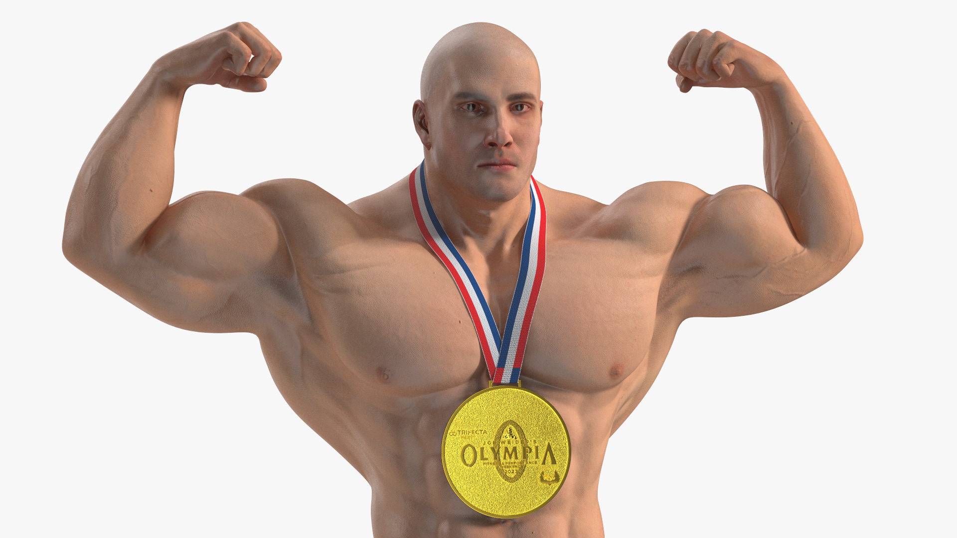 3D Muscular Bodybuilder Athlete Man Rigged for Cinema 4D model