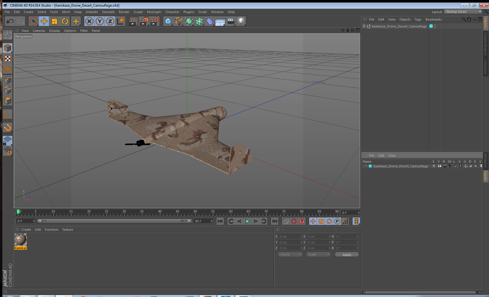 Kamikaze Drone Desert Camouflage 3D