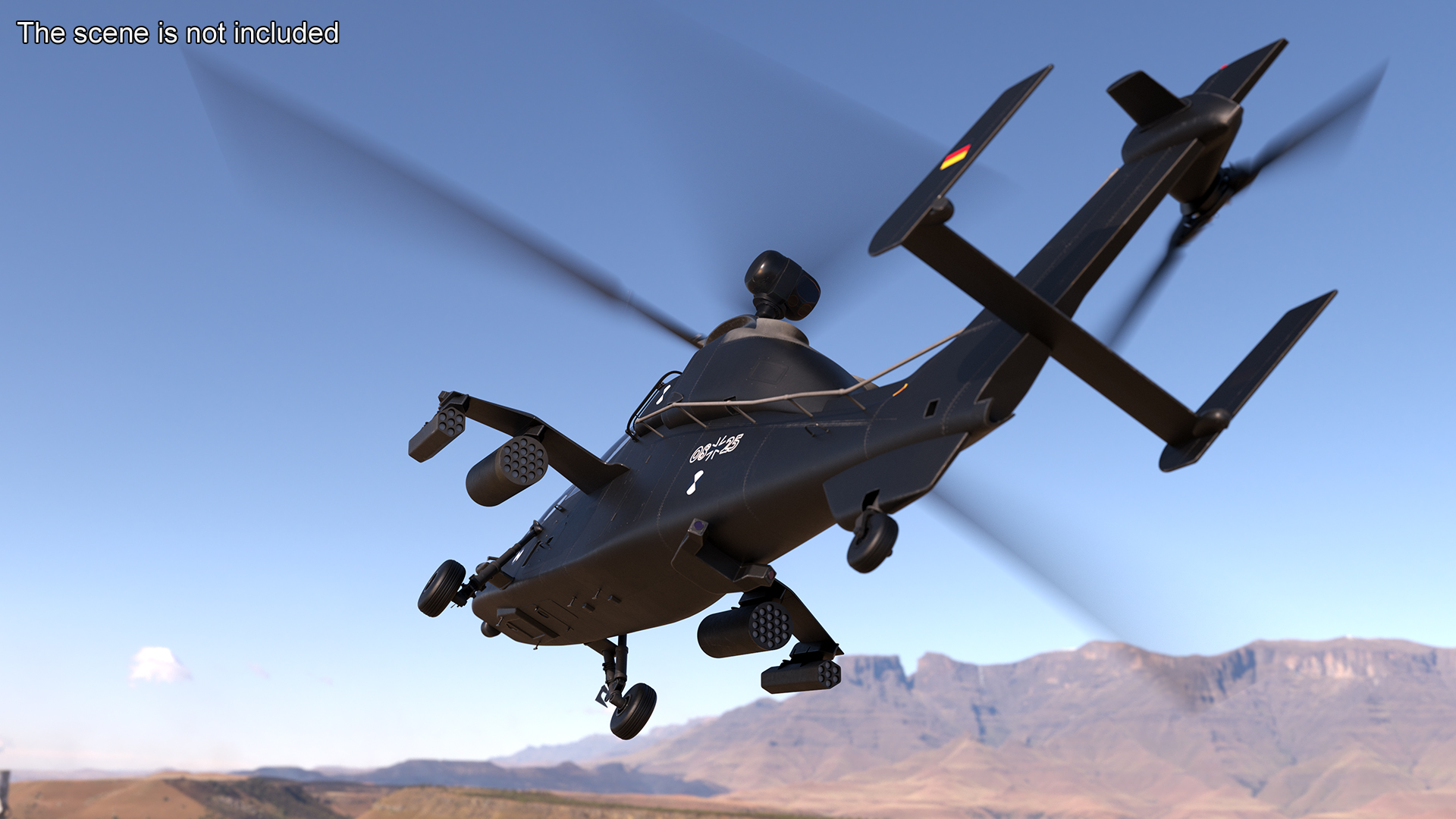 Eurocopter Tiger EC665 Black Rigged for Maya 3D model
