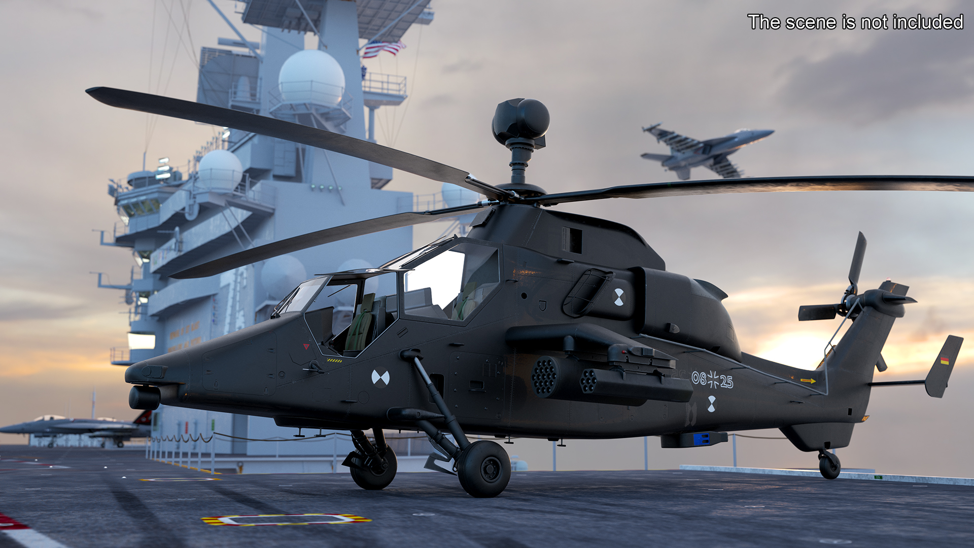 Eurocopter Tiger EC665 Black Rigged for Maya 3D model