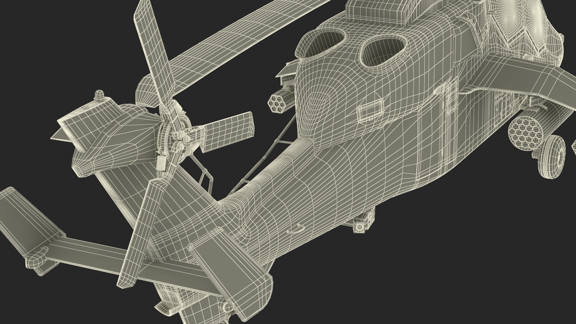 Eurocopter Tiger EC665 Black Rigged for Maya 3D model